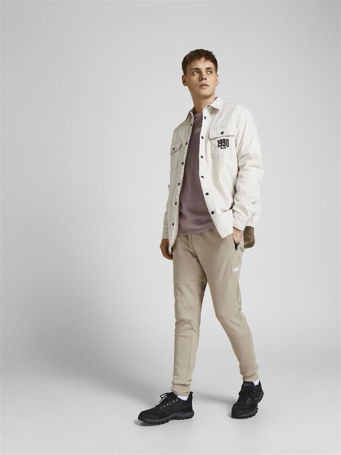 JACK & JONES Will Air Sweat Pants regular fit, heren joggingbroek, beige melange