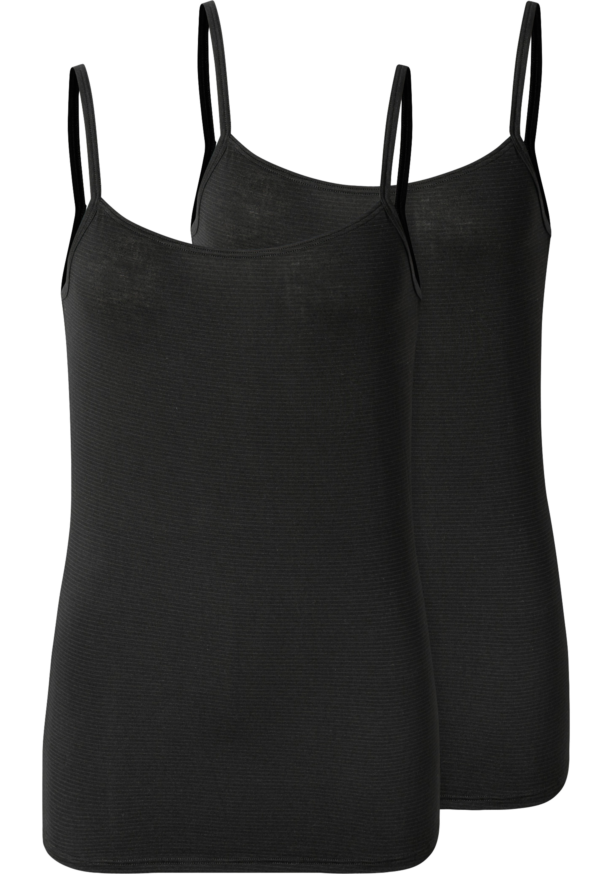 SCHIESSER Modal Essentials singlet (2-pack), dames spaghettitops zwart