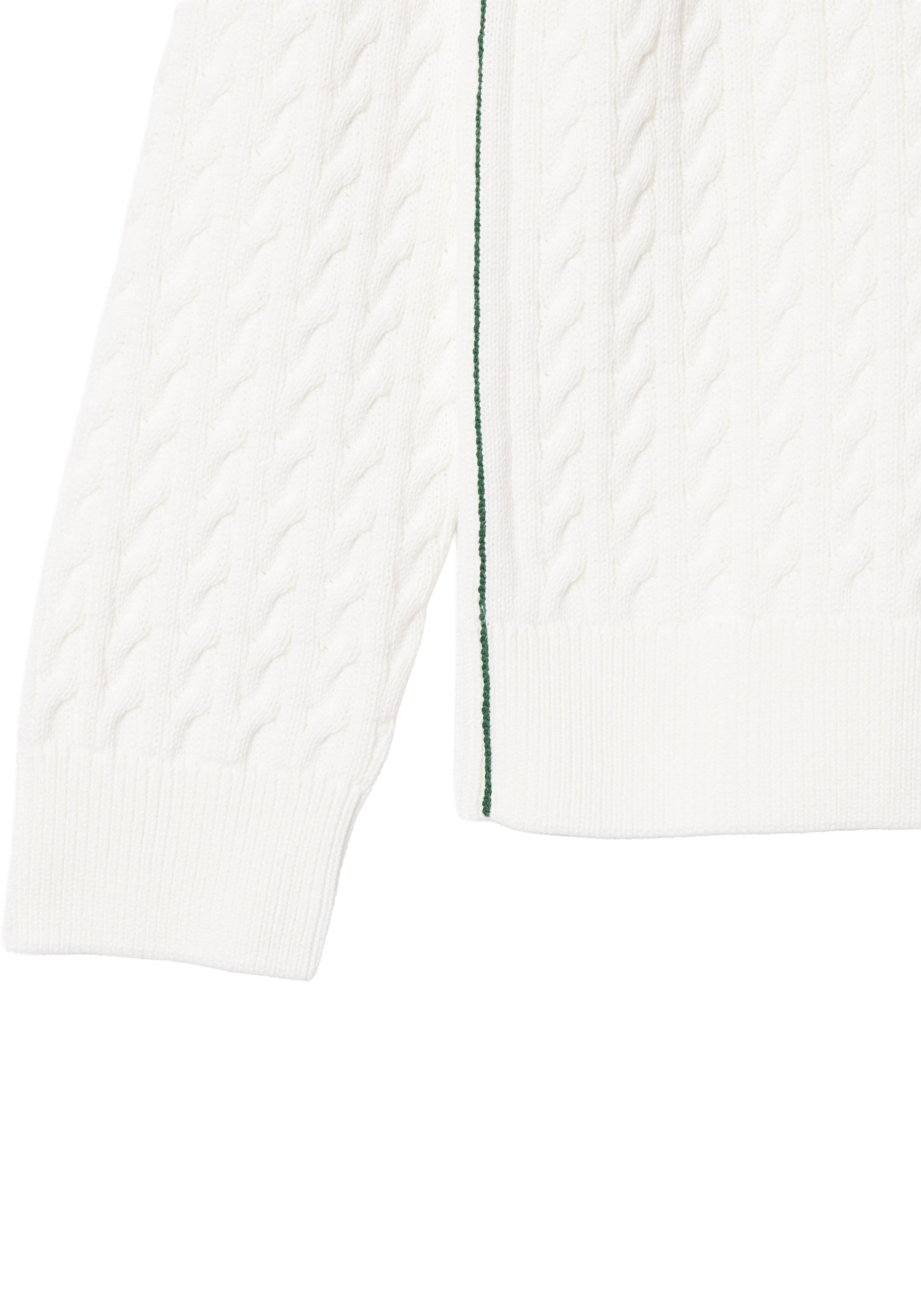 Lacoste herentrui katoen, O-hals, bloemwit