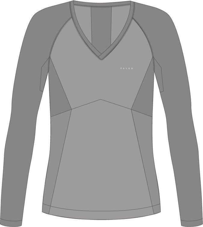 FALKE dames lange mouw shirt Wool-Tech Light, thermoshirt, grijs (grey-heather)