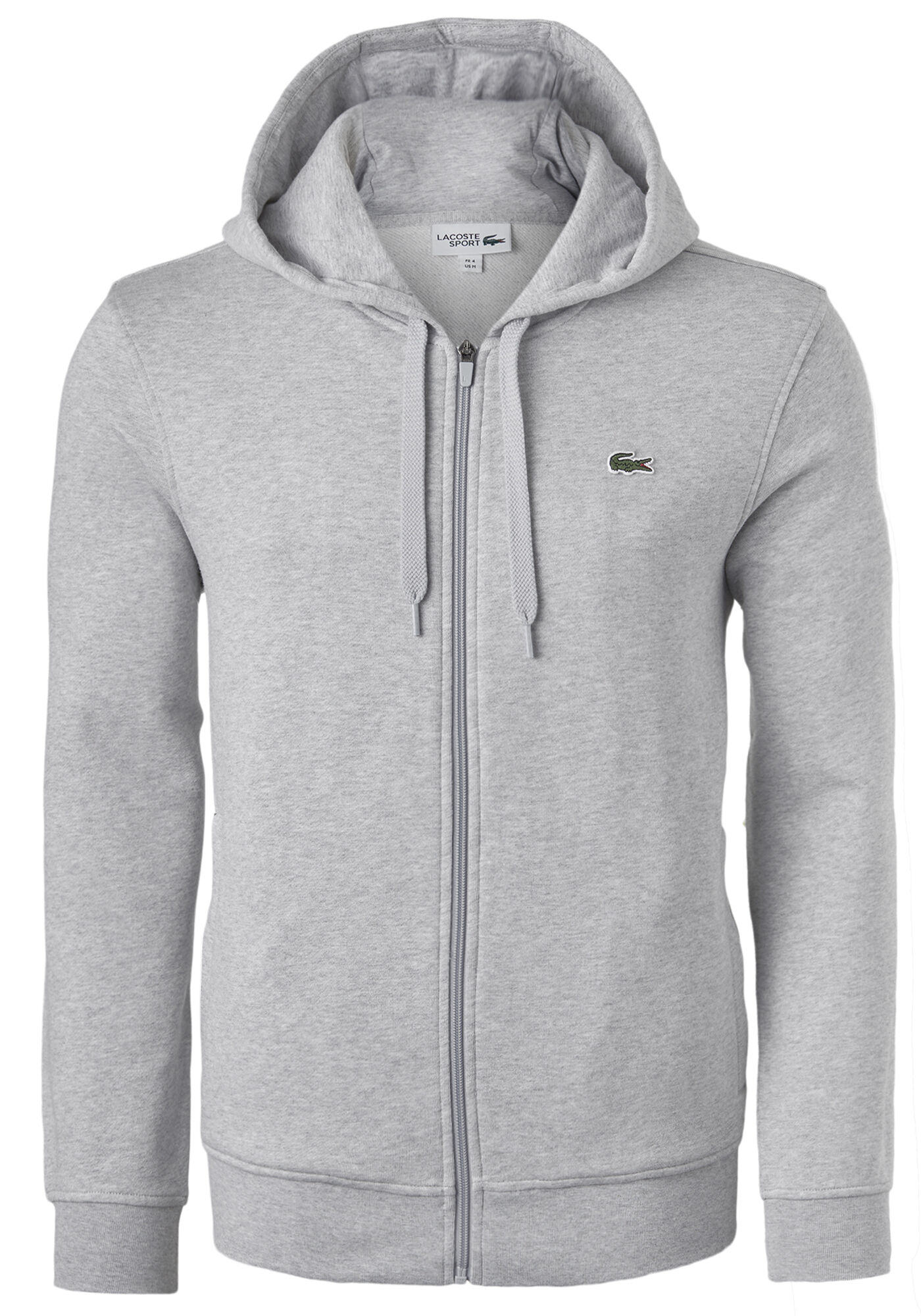 Lacoste heren hoodie sweatvest, met rits, lichtgrijs vest