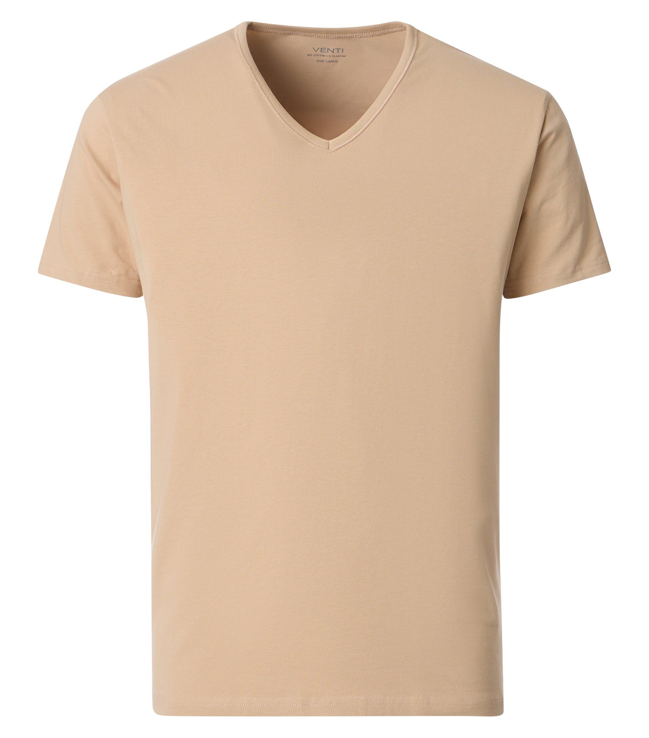 VENTI modern heren T-shirt (2-pack), beige
