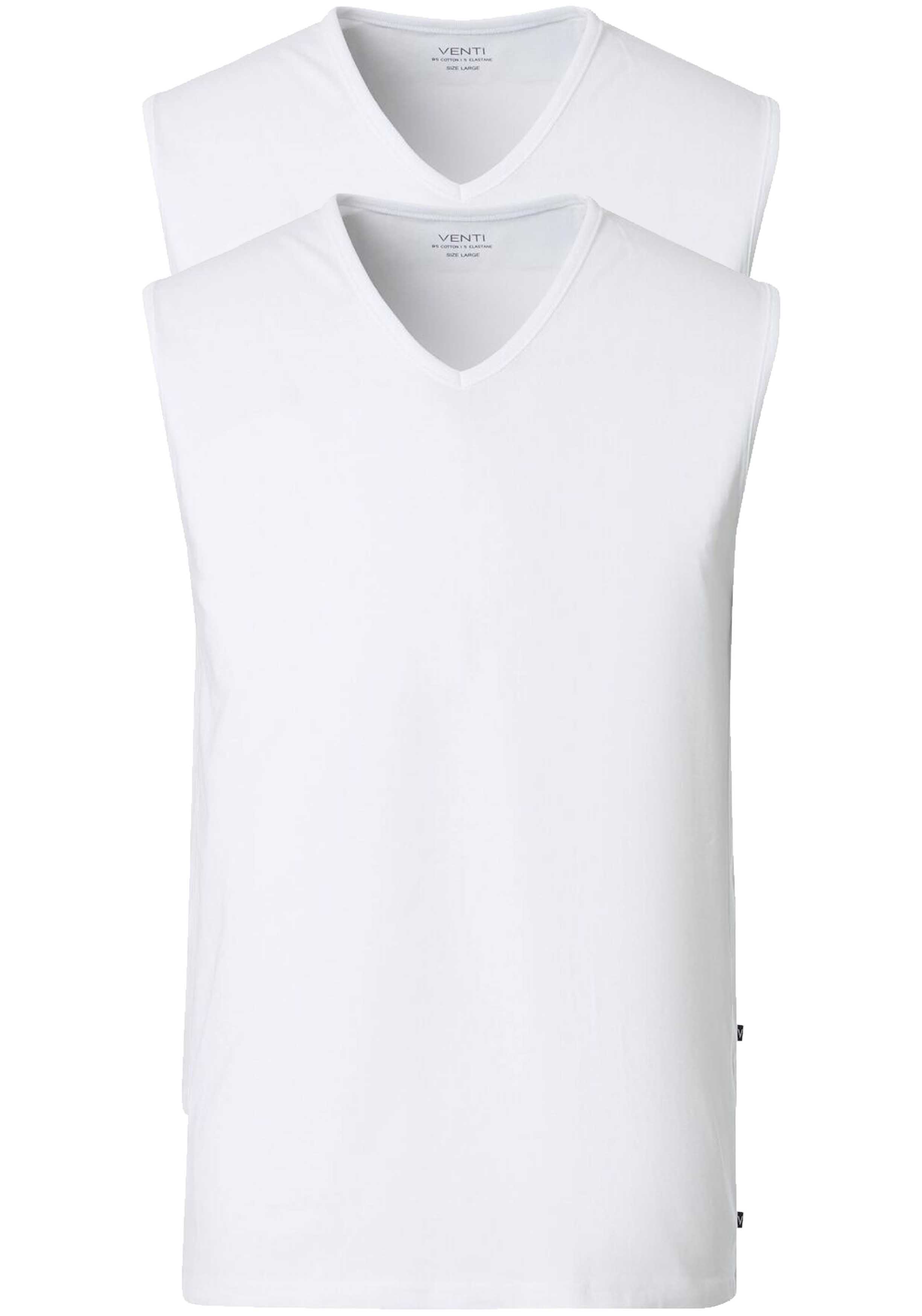 VENTI modern heren singlet (2-pack), wit