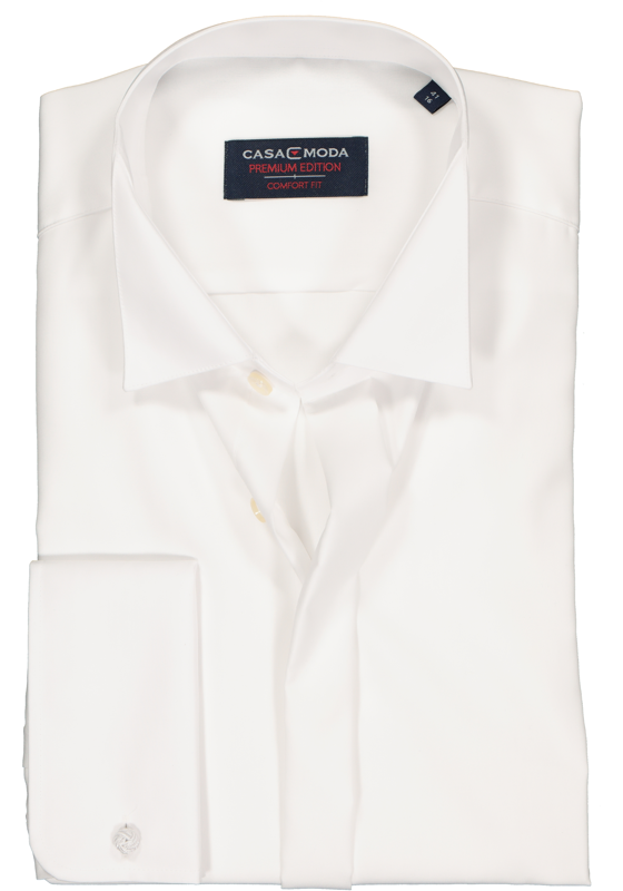 CASA MODA comfort fit smoking overhemd, dubbele manchet en wing kraag, wit CASA MODA comfort fit smoking overhemd, dubbele manchet en wing kraag, wit