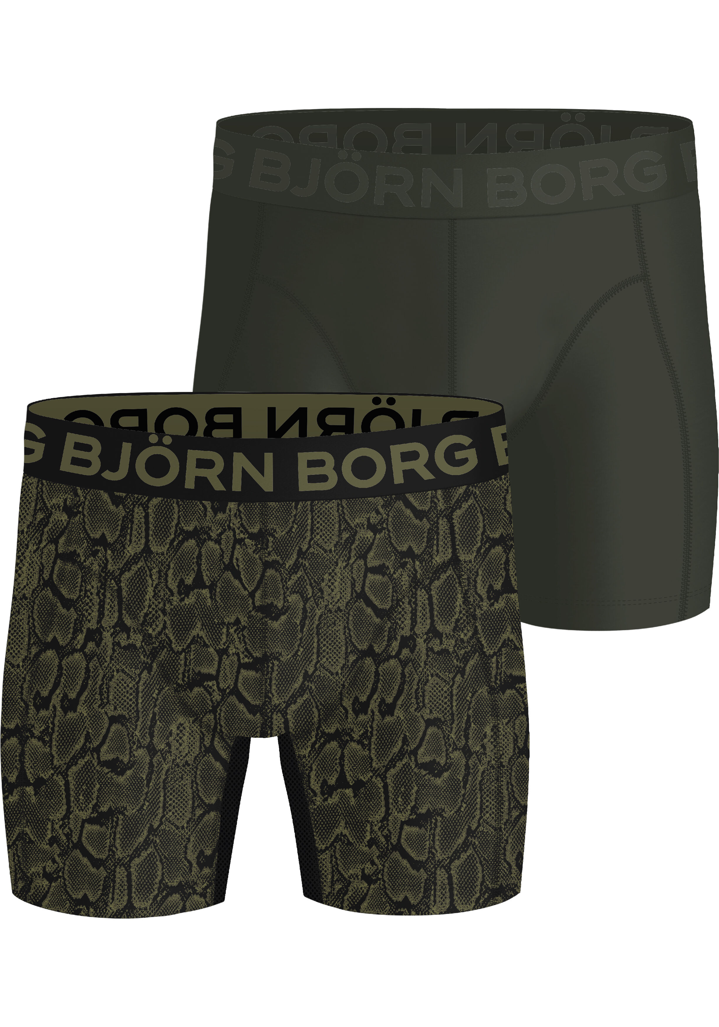 Bjorn Borg Sports Lightweight Boxers, microfiber heren boxers lange pijpen (2-pack), grijs, print