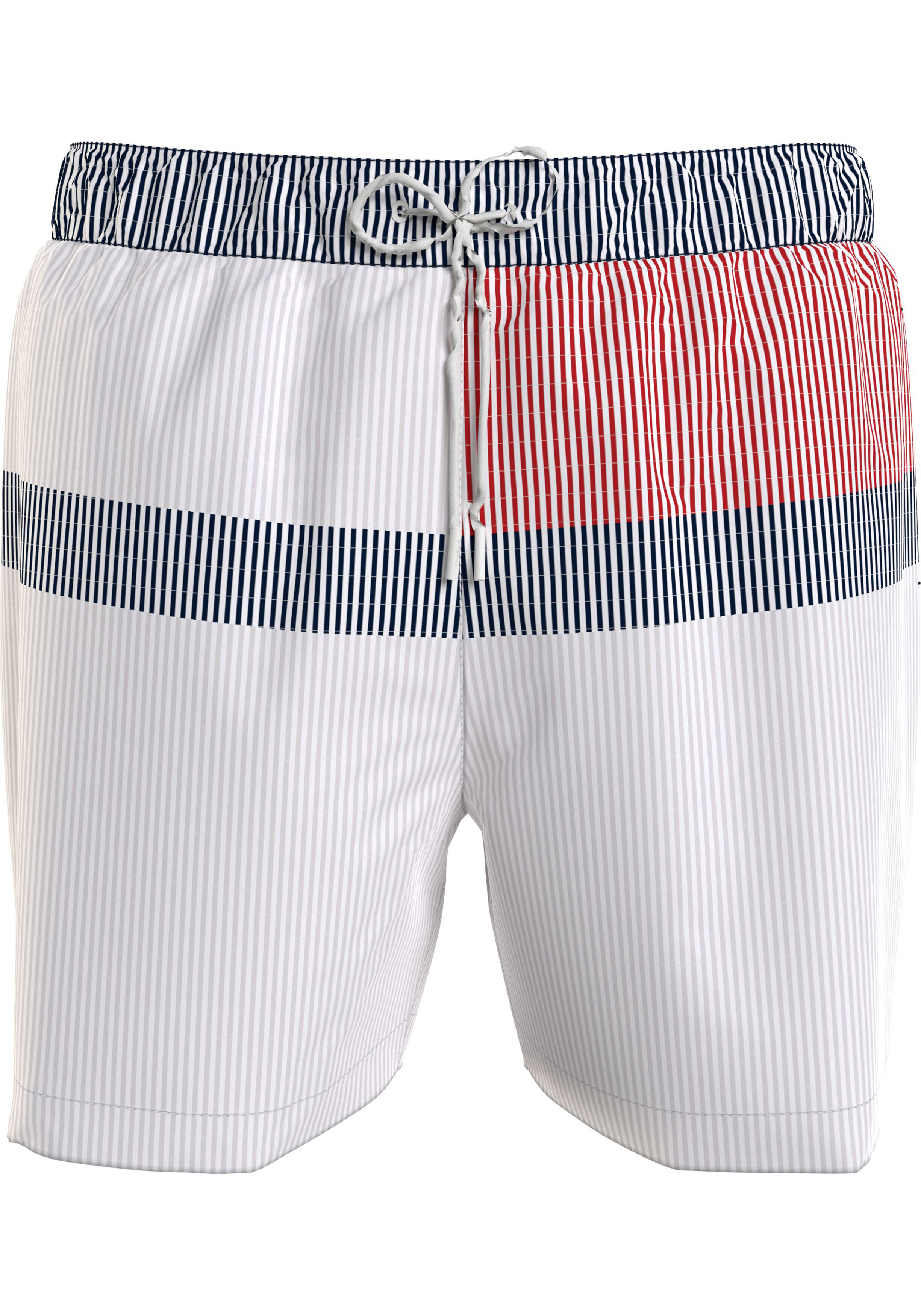 Tommy Hilfiger Medium Drawstring swimshort, heren zwembroek, wit gestreept