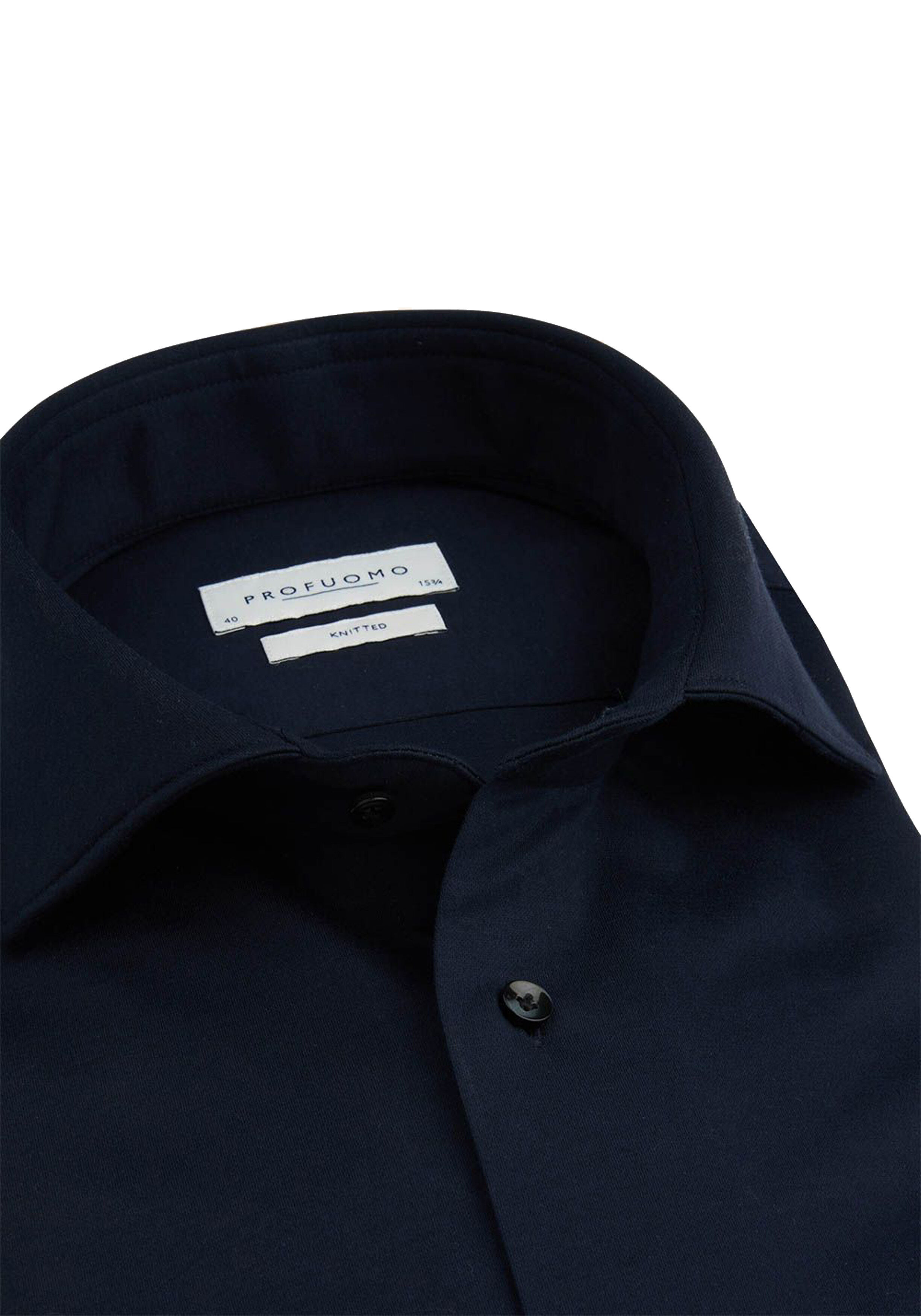 Profuomo slim fit heren overhemd, jersey, donkerblauw