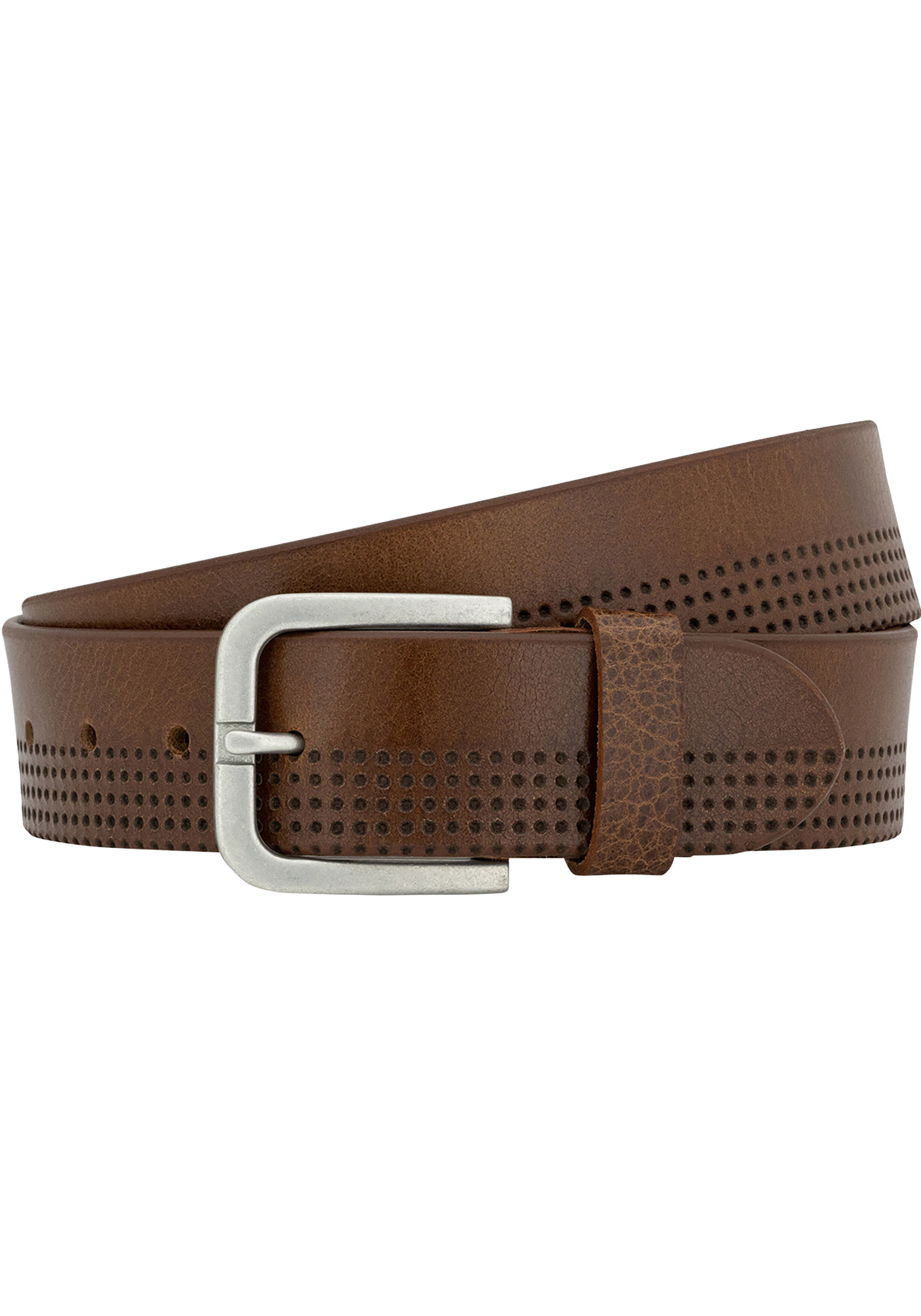 LINDENMANN leren heren riem, bruin