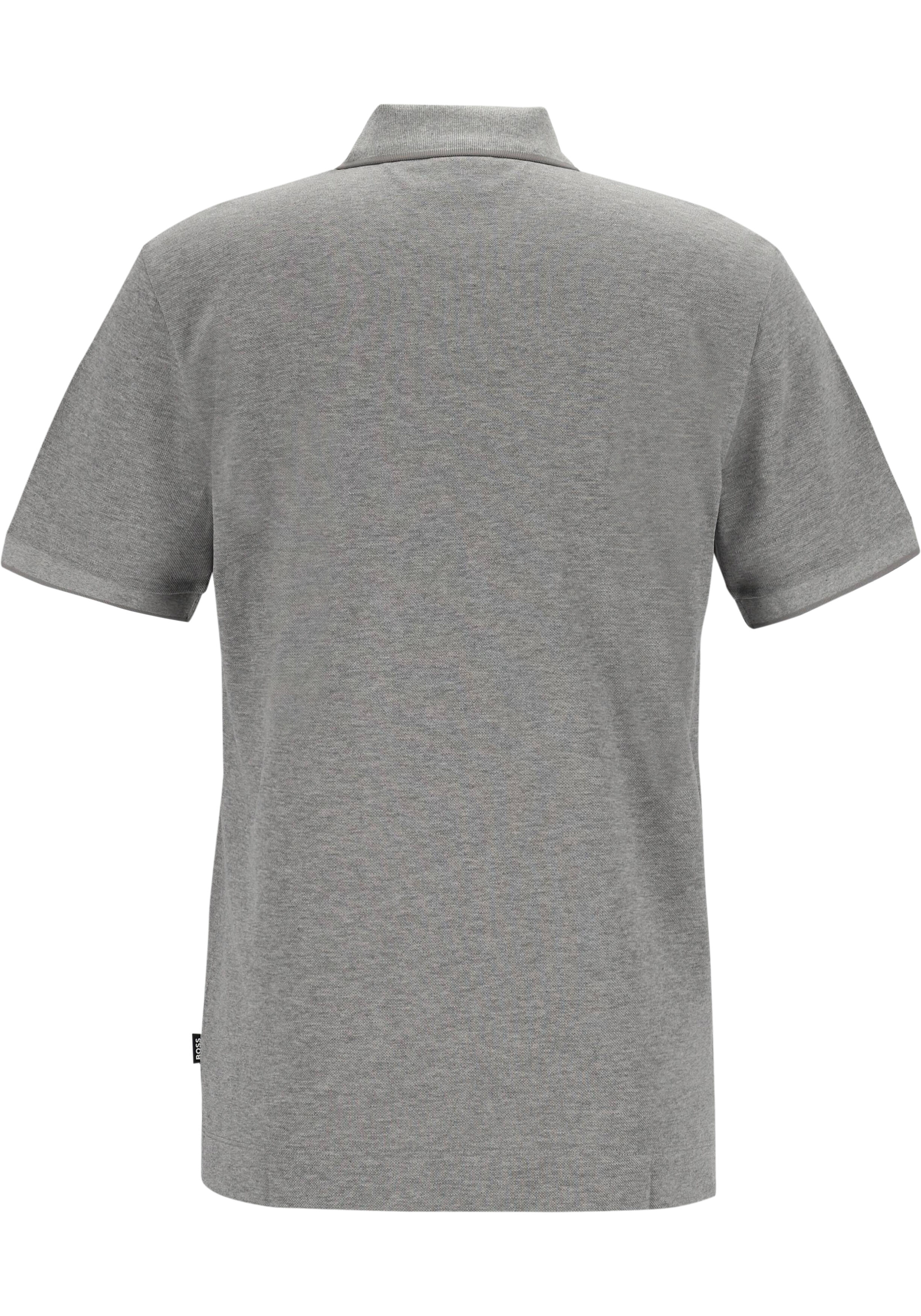 BOSS Parris regular fit heren polo, pique, zilver