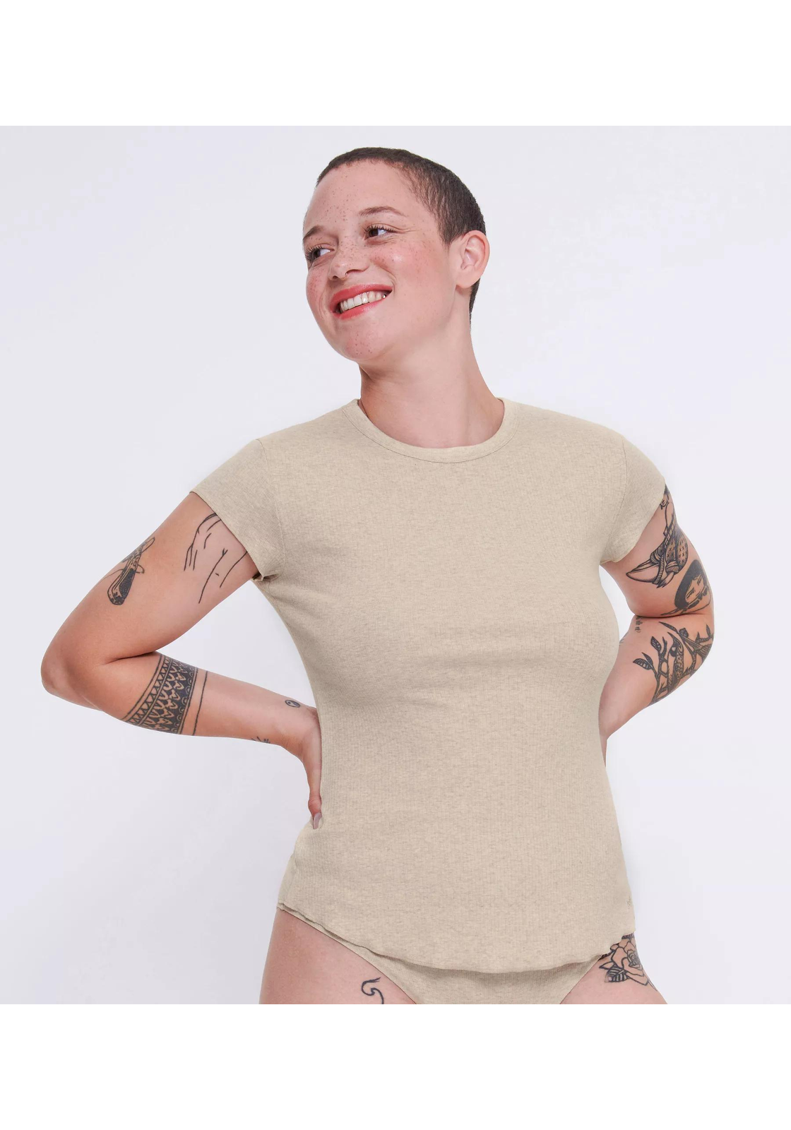 image_4_10217723_M013_2jpgdate-modefied2023-09-14T222 Sloggi Women GO Ribbed T-Shirt (1-pack), dames T-shirt, beige melange