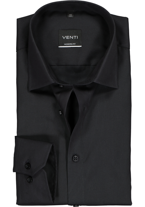 VENTI modern fit overhemd, zwart VENTI modern fit overhemd, zwart