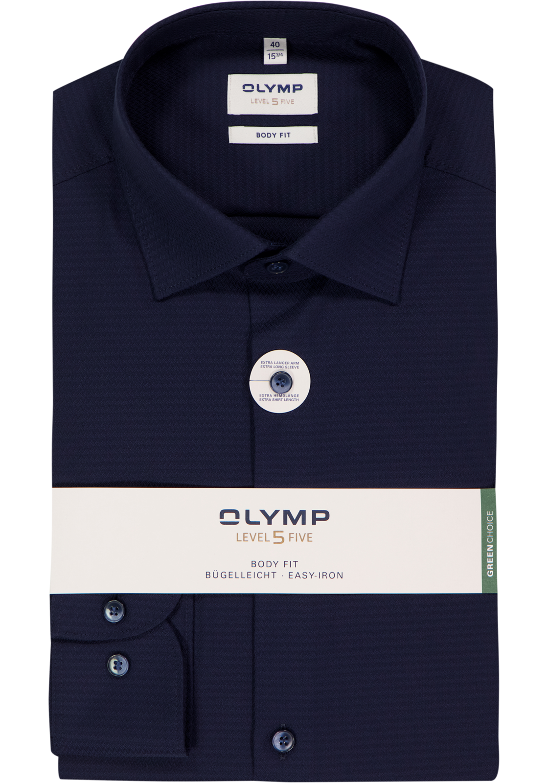 OLYMP Level 5 body fit overhemd, mouwlengte 7, structuur, marine blauw OLYMP Level 5 body fit overhemd, mouwlengte 7, structuur, marine blauw