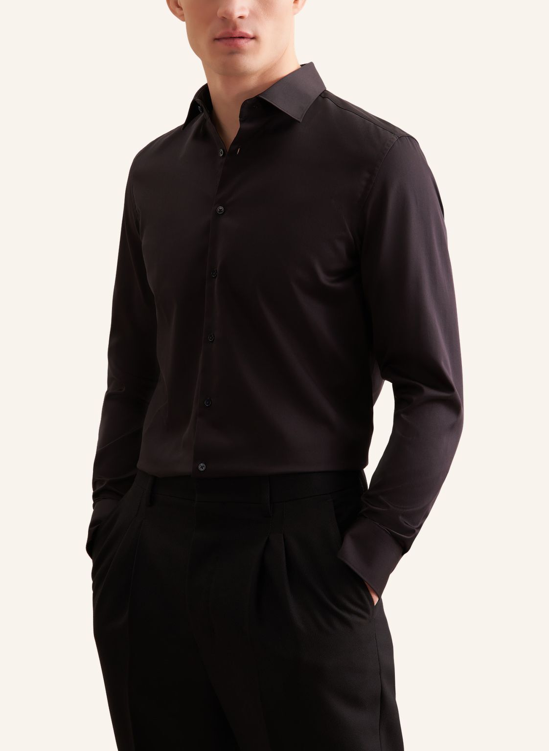 Seidensticker x-slim fit overhemd, popeline, zwart