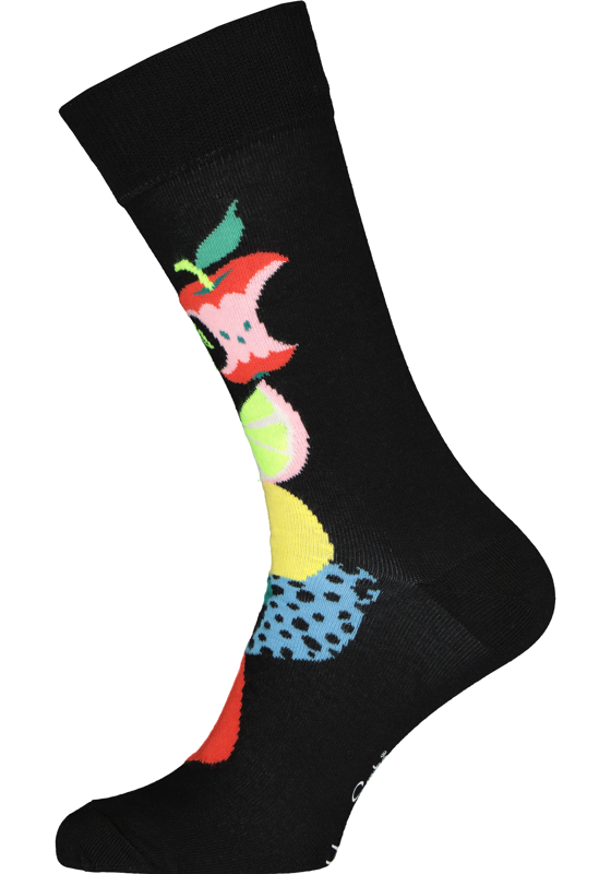 Happy Socks Fruit Stack Sock, unisex sokken, zwart met fruit Happy Socks Fruit Stack Sock, unisex sokken, zwart met fruit