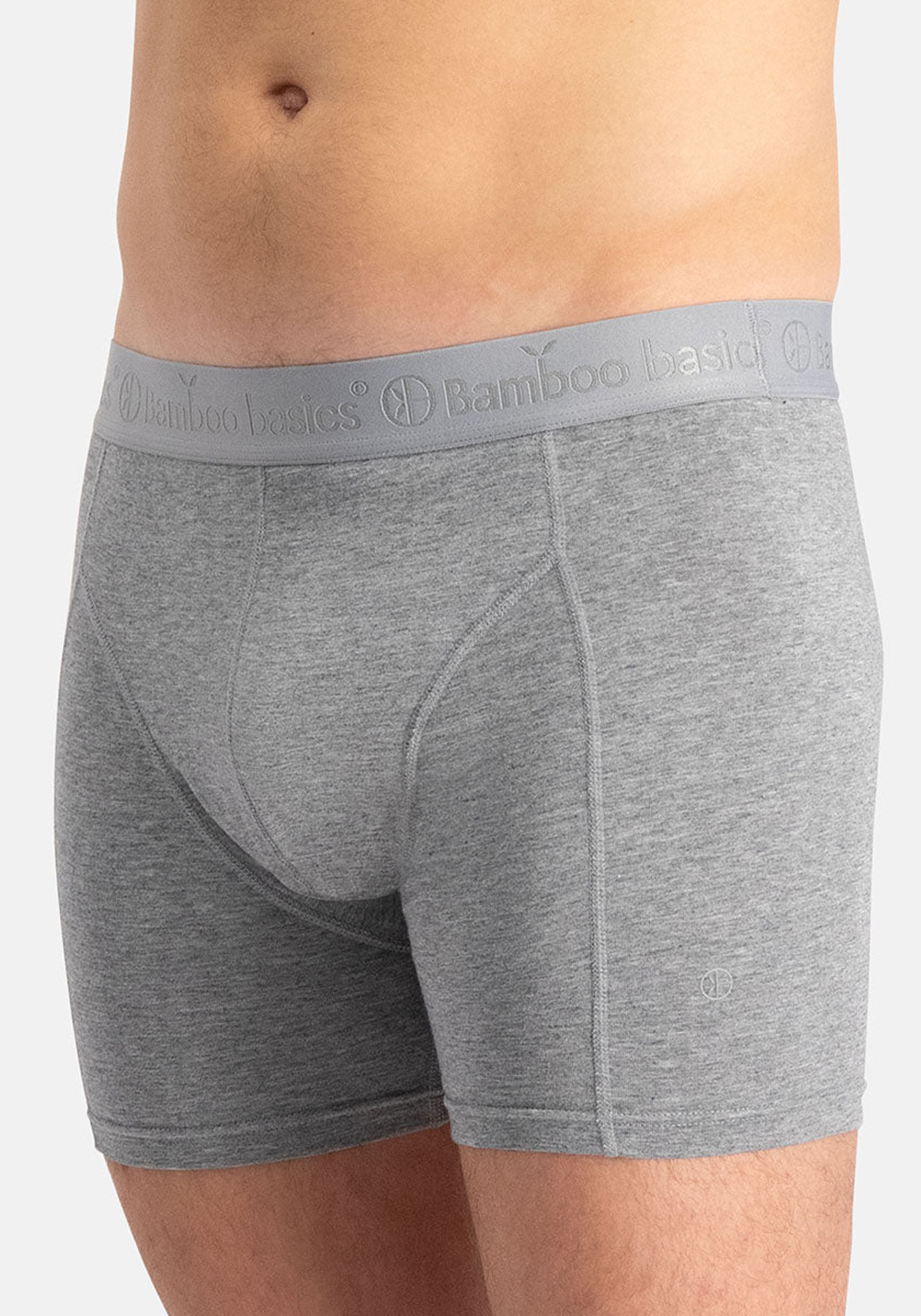 Bamboo Basics Rico boxershorts (2-pack), heren boxershort, 3x donker teal, 3x grijs melange, 3x blauw, 3x groen