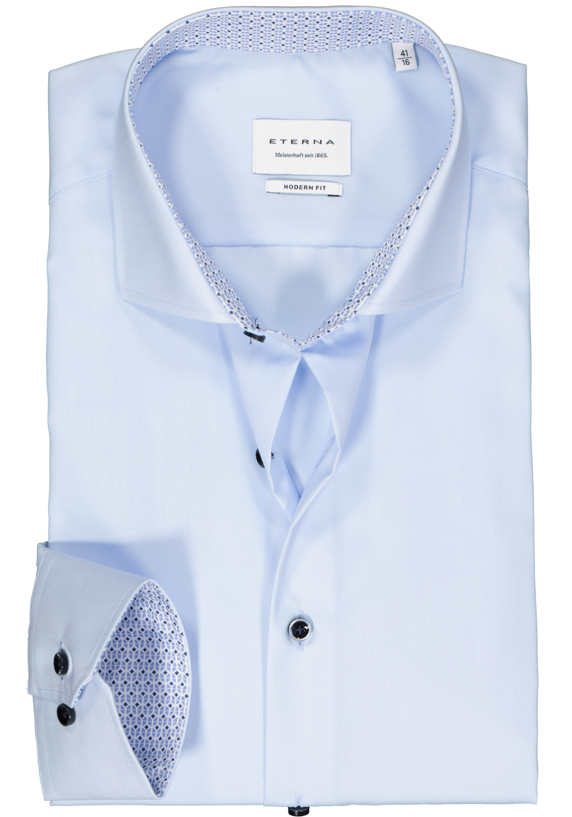 1-4067159263034_eterna-overhemd_HR ETERNA modern fit overhemd, popeline, lichtblauw (contrast)