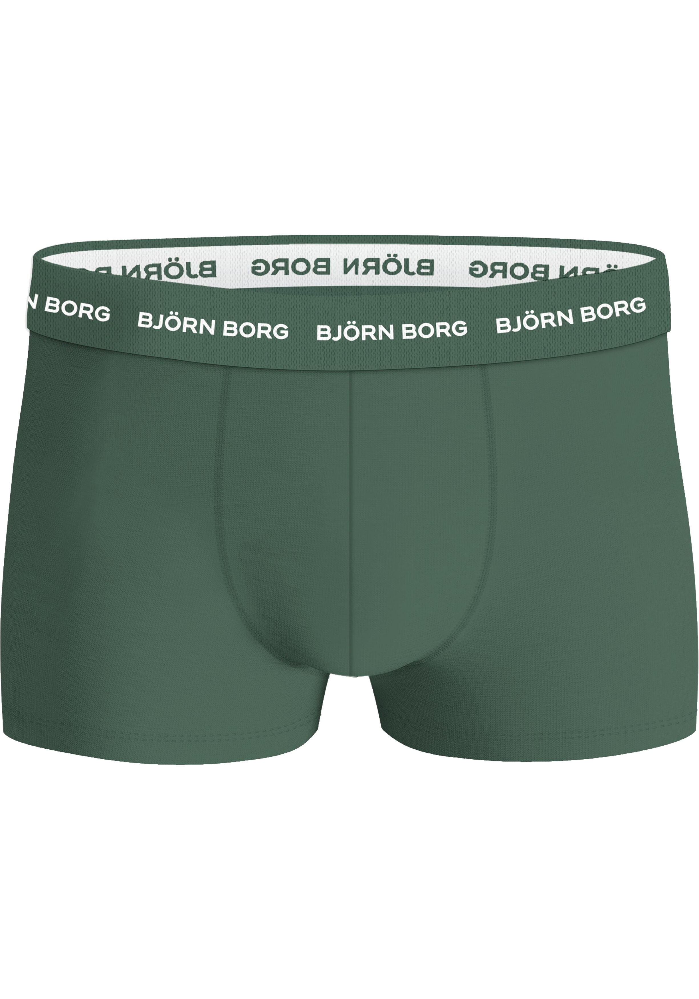 Bjorn Borg Cotton Stretch trunks, heren boxers korte pijp (3-pack), groen, print, blauw