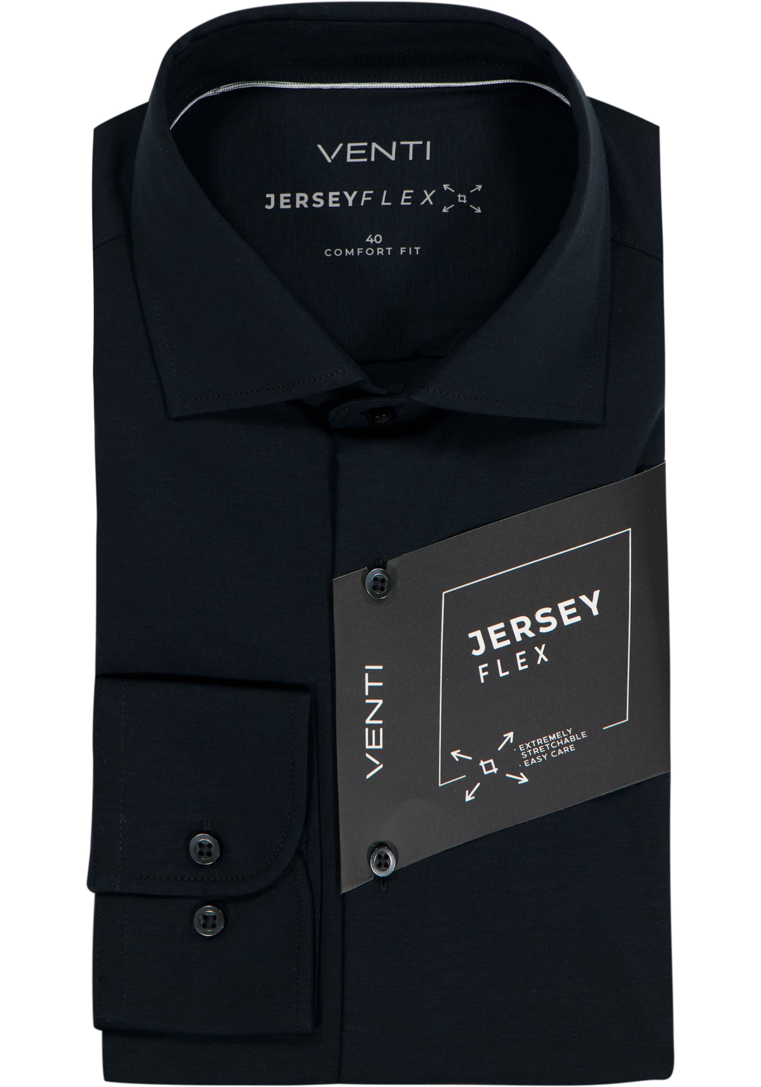 VENTI CASA MODA comfort fit overhemd, jersey, zwart