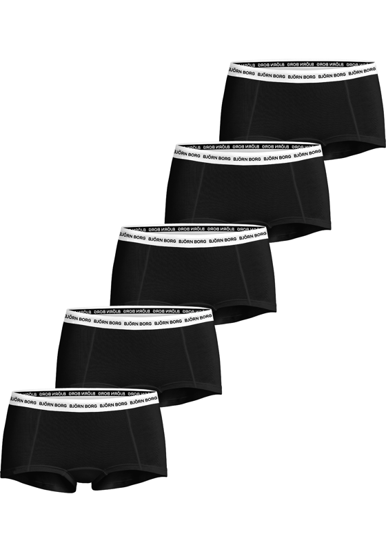 Bjorn Borg dames Core minishorts, boxers korte pijpen (5-pack), zwart, zwart, zwart, zwart, zwart Bjorn Borg dames Core minishorts, boxers korte pijpen (5-pack), zwart, zwart, zwart, zwart, zwart