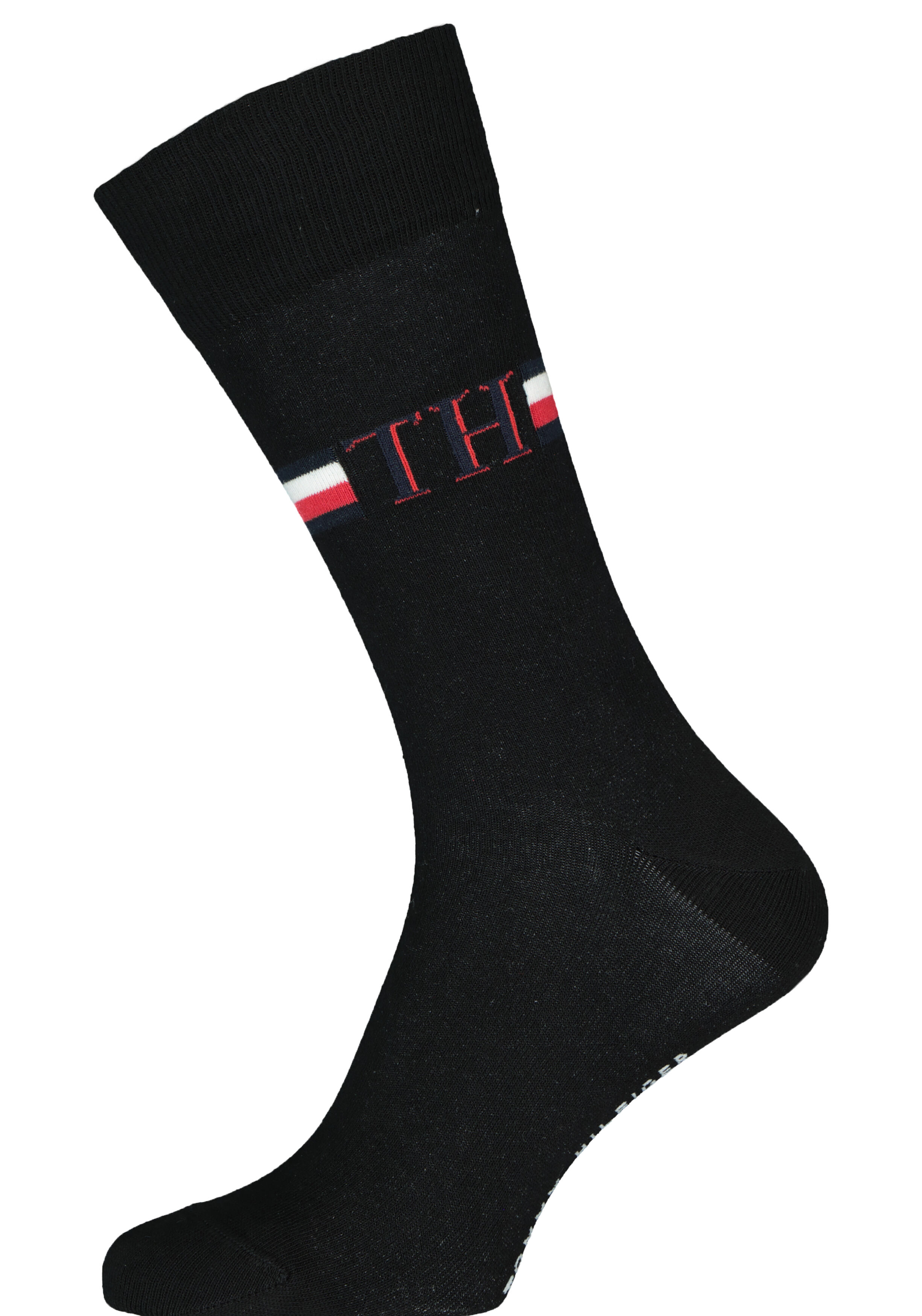 Tommy Hilfiger Iconic Logo Stripe Socks (2-pack), herensokken katoen, zwart
