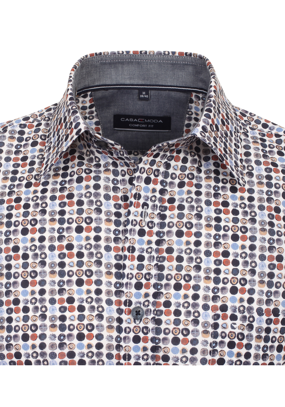 CASA MODA Sport casual fit overhemd, korte mouw, popeline, grijs dessin - 944199100-750 CASA MODA Sport casual fit overhemd, korte mouw, popeline, grijs dessin - 944199100-750