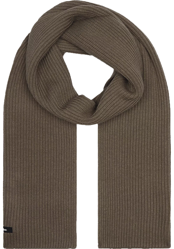 Calvin Klein sjaal, classic cotton rib scarf, beige Calvin Klein sjaal, classic cotton rib scarf, beige
