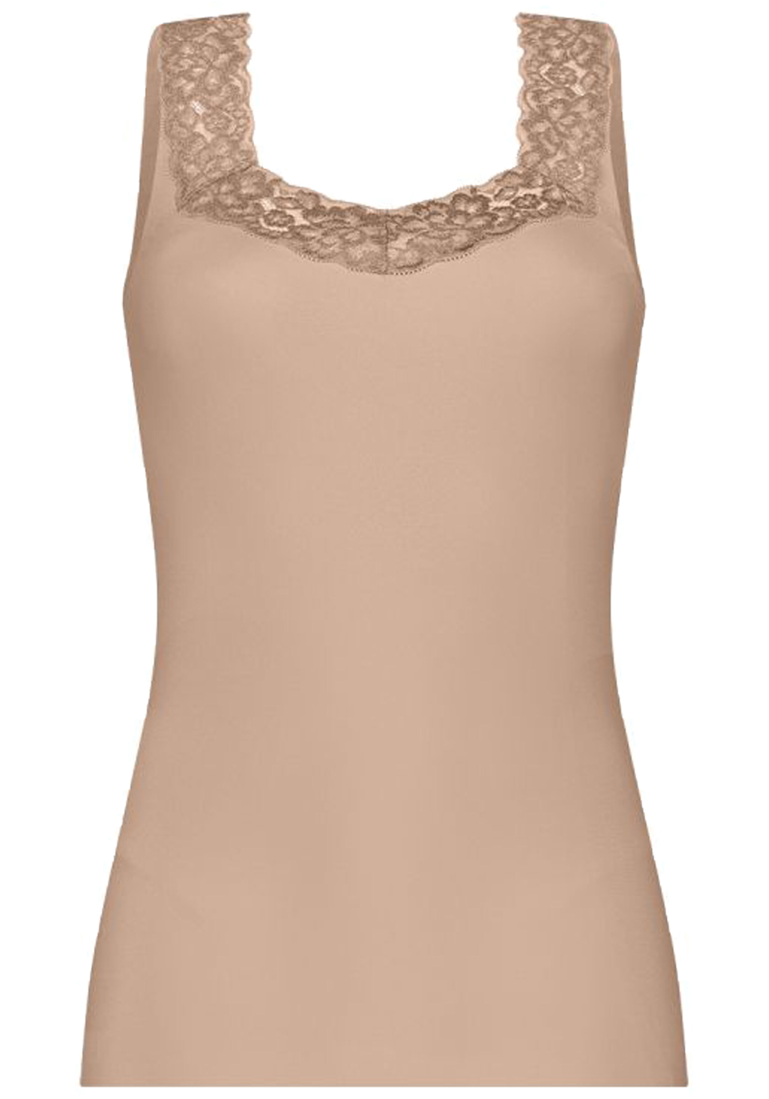TEN CATE Secrets Lace women singlet met kant (1-pack), dames singlet, walnoot bruin