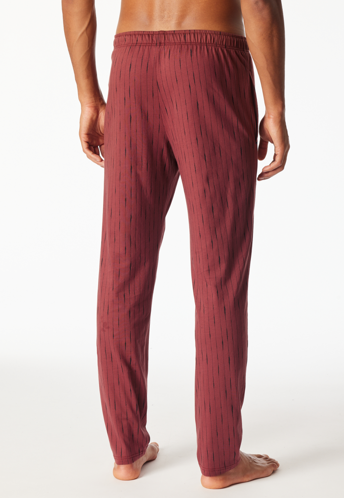 SCHIESSER Mix + Relax Pantalon, heren loungebroek, wijnrood dessin