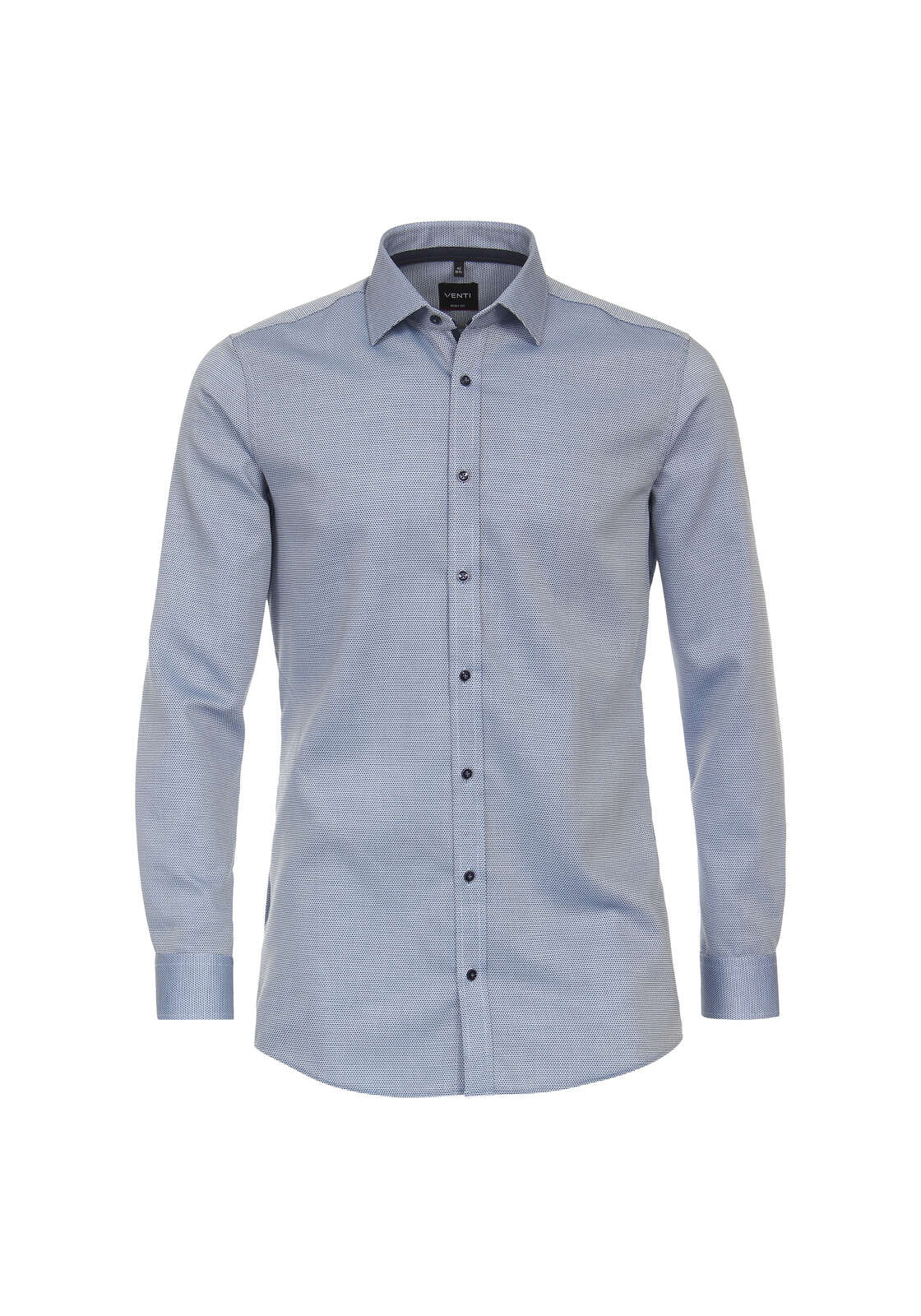 VENTI body fit overhemd, mouwlengte 72 cm, dobby, blauw VENTI body fit overhemd, mouwlengte 72 cm, dobby, blauw
