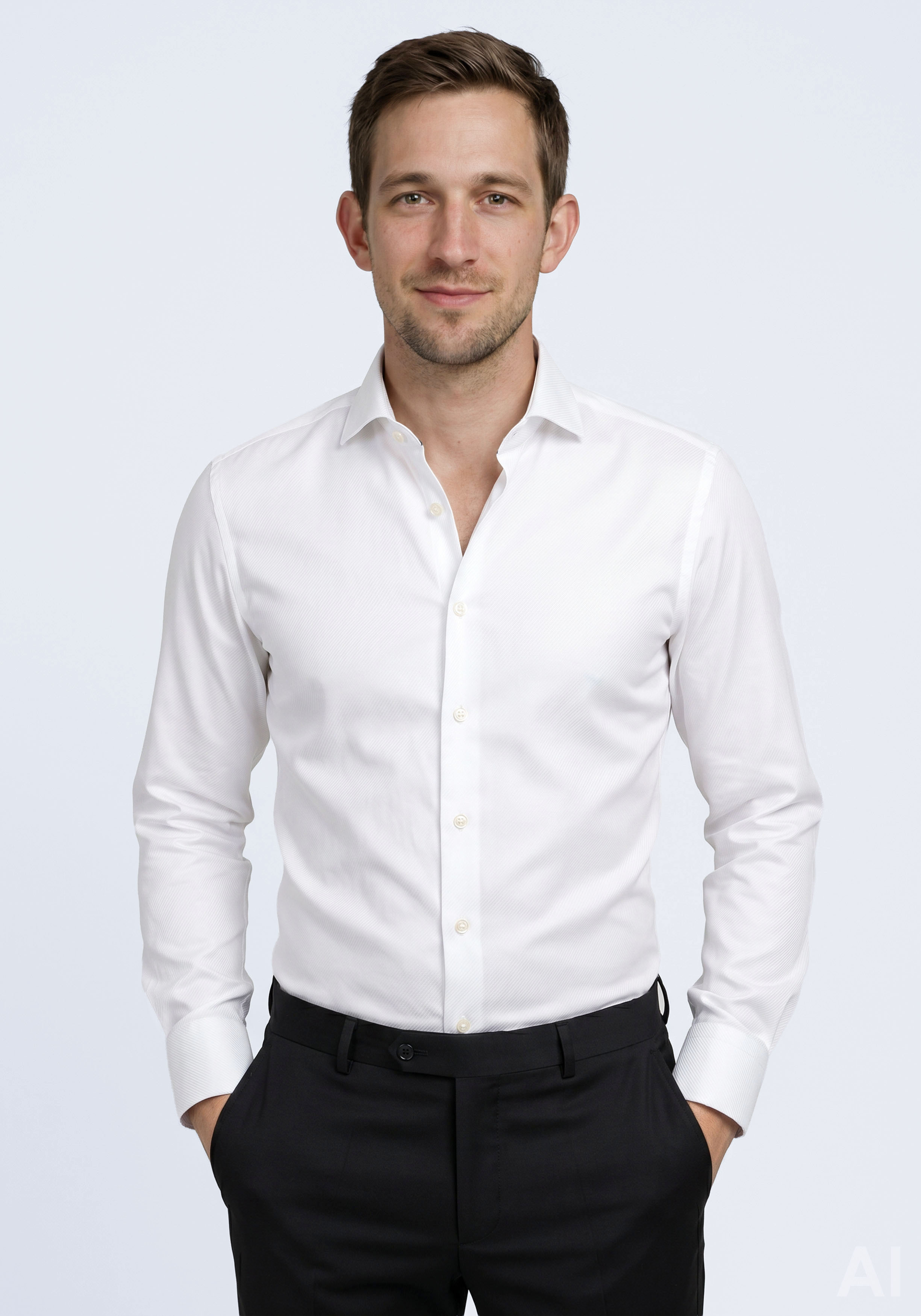 OLYMP No. Six super slim fit overhemd, wit diamant twill
