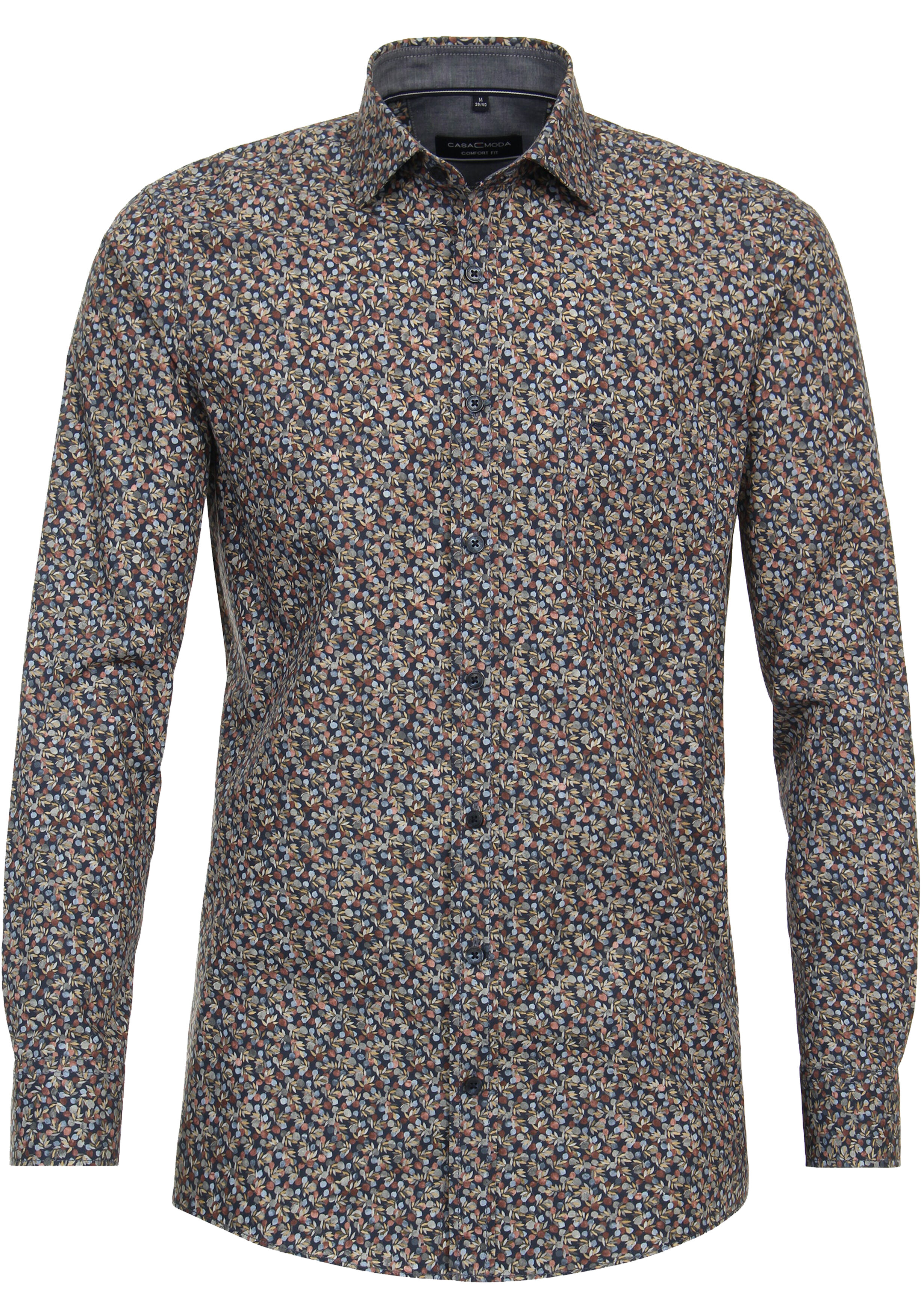 CASA MODA Sport casual fit overhemd, popeline, rood dessin