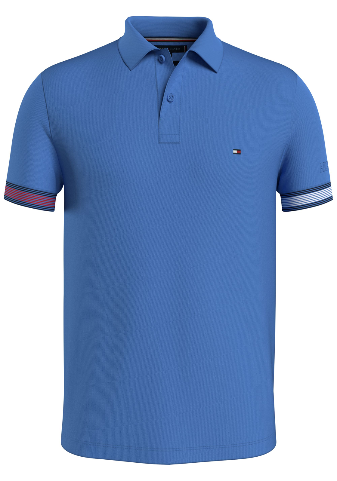 image_2_MW0MW34780C30_F_C4101wid2000amphei2000ampop_usm1710 Tommy Hilfiger Flag Cuff Slim Polo, heren poloshirt, middenblauw