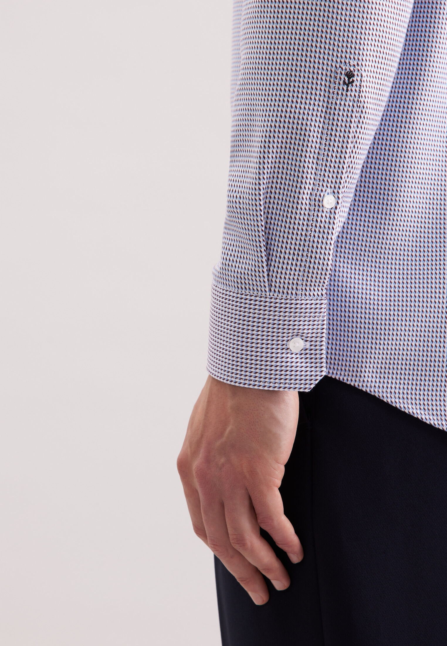 Seidensticker comfort fit overhemd, popeline, rood geruit