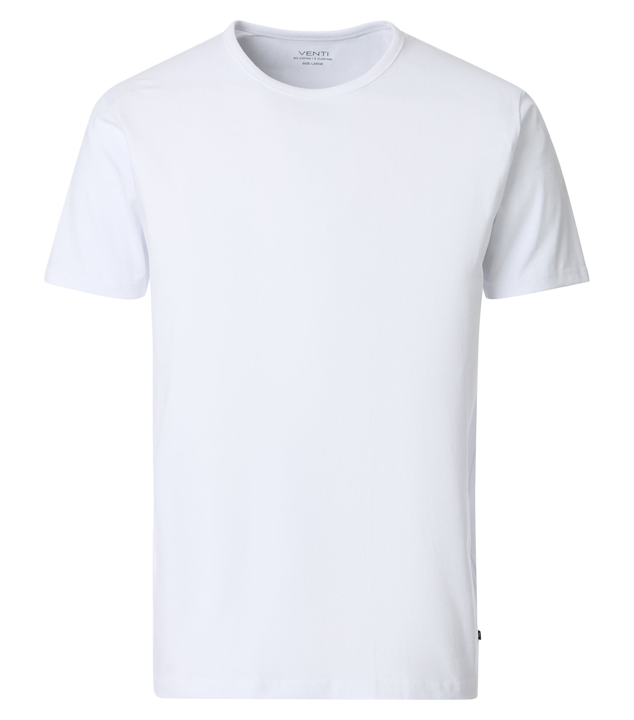 VENTI modern heren T-shirt (2-pack), wit