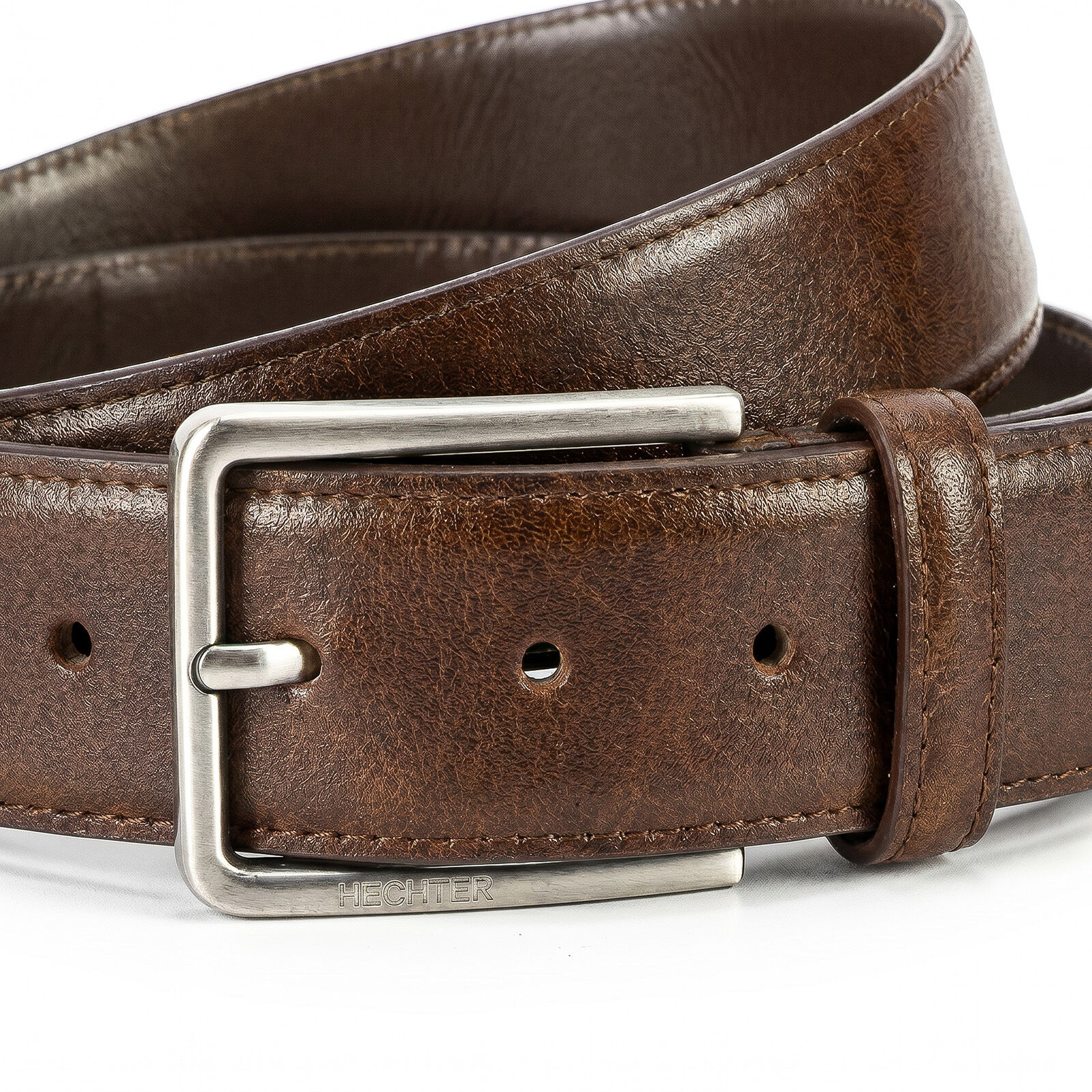 HECHTER leren heren riem, cognac