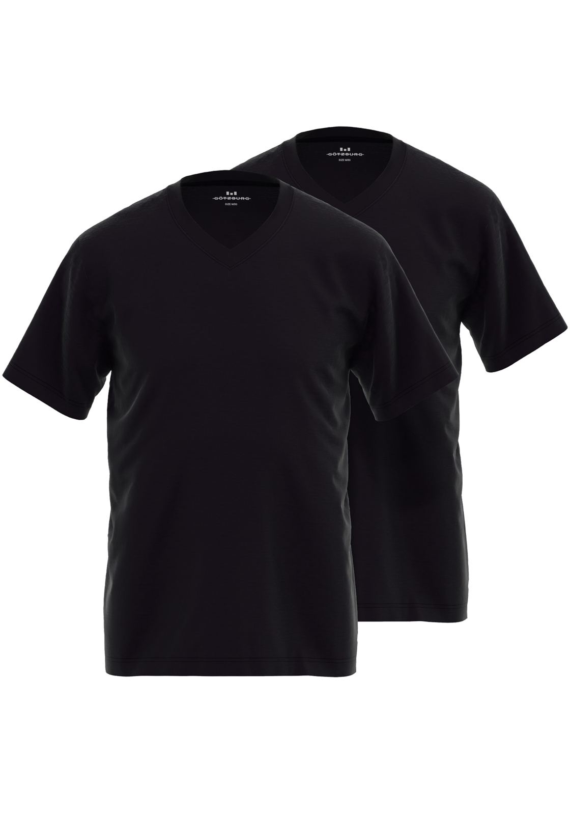 Gotzburg heren T-shirts regular fit V-hals (2-pack), zwart Gotzburg heren T-shirts regular fit V-hals (2-pack), zwart