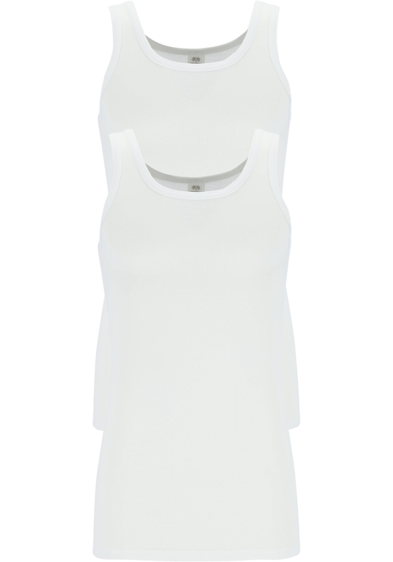 Ceceba heren singlets fijnrib regular fit (2-pack), wit Ceceba heren singlets fijnrib regular fit (2-pack), wit
