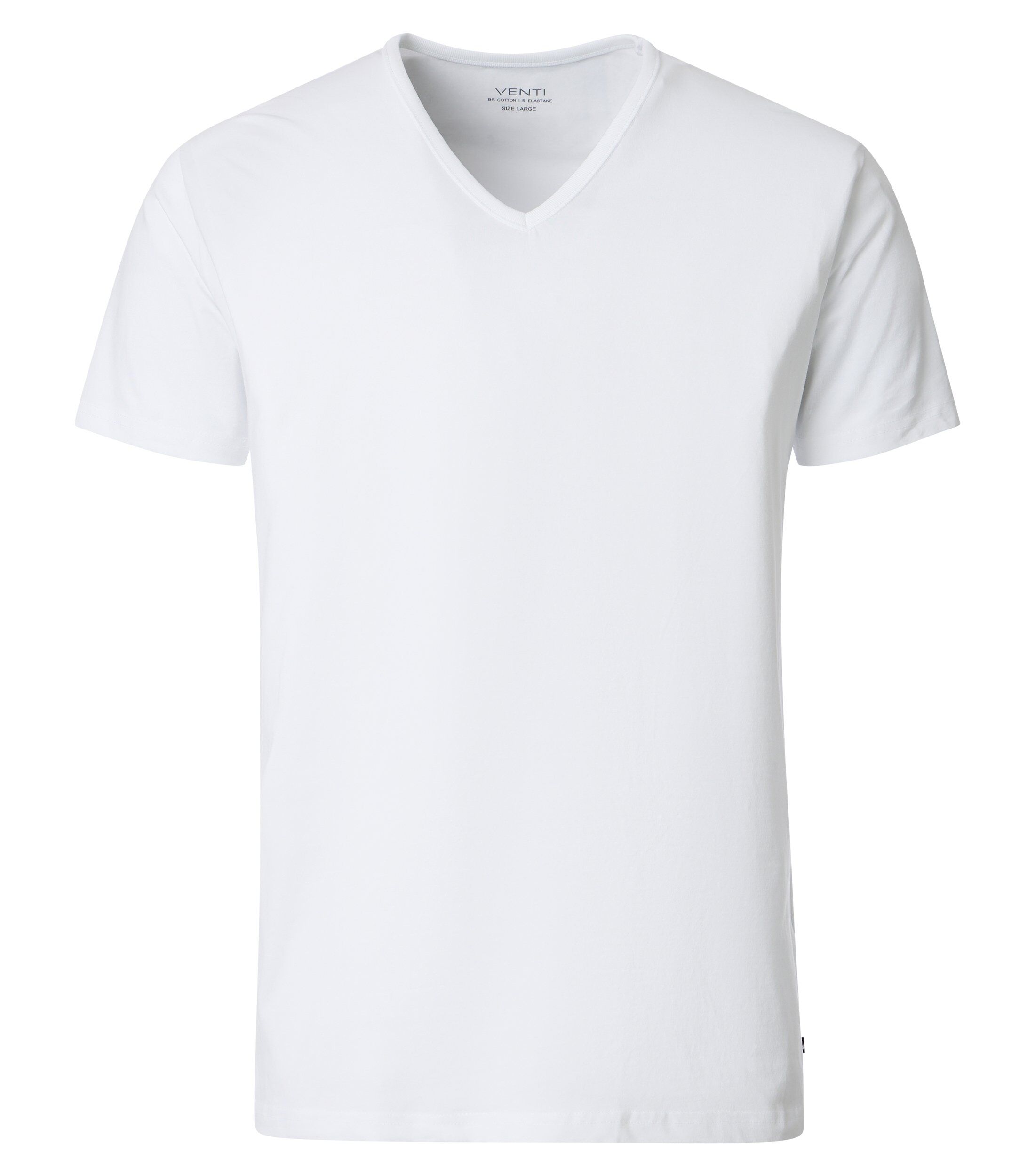 VENTI modern heren T-shirt (2-pack), wit