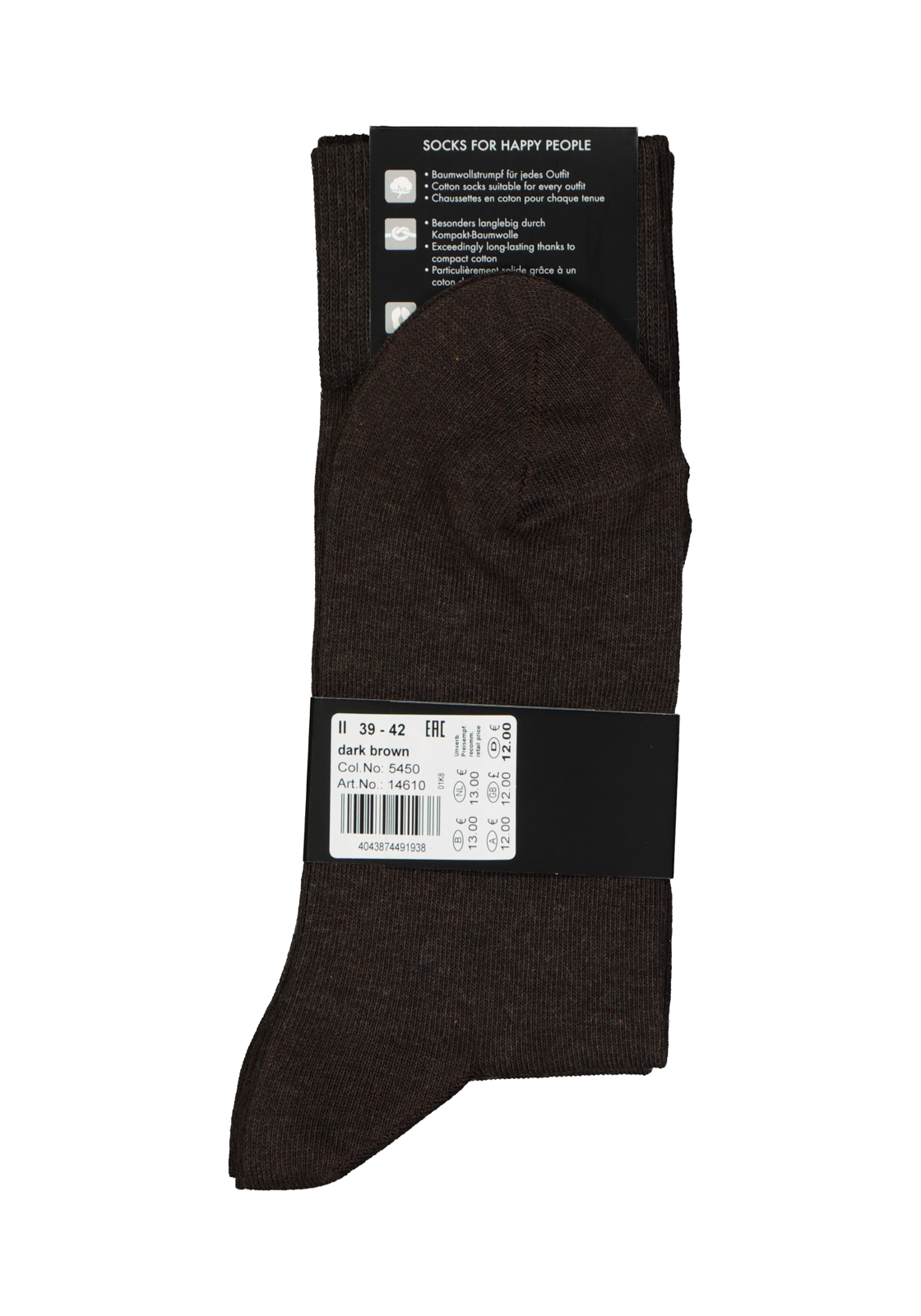 3-4043874491938_sok_HR FALKE Happy herensokken (2-pack), donkerbruin (dark brown)
