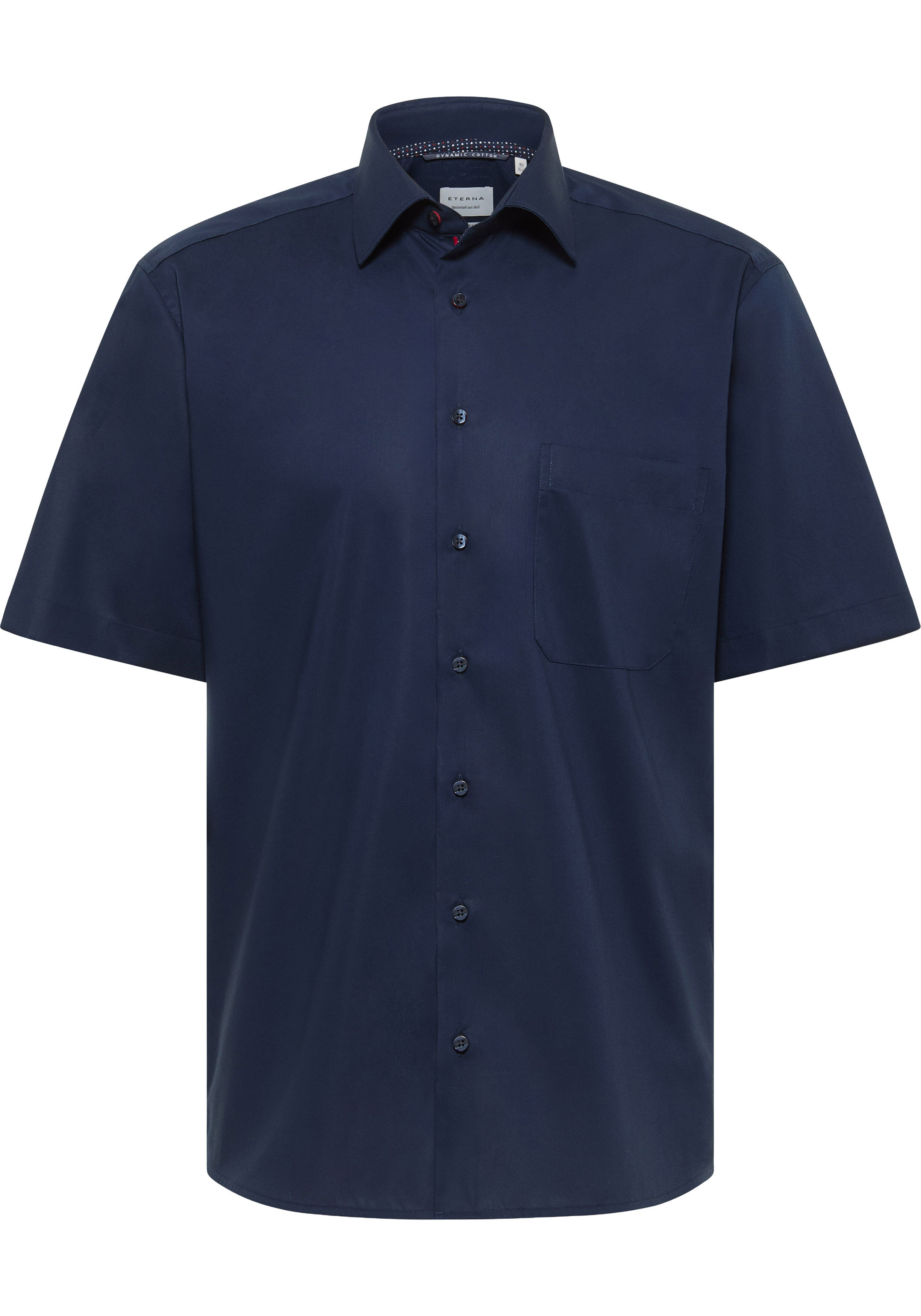 ETERNA comfort fit overhemd korte mouw, popeline, donkerblauw