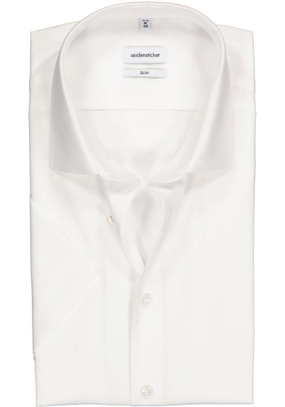 Seidensticker slim fit overhemd, korte mouw, wit Seidensticker slim fit overhemd, korte mouw, wit