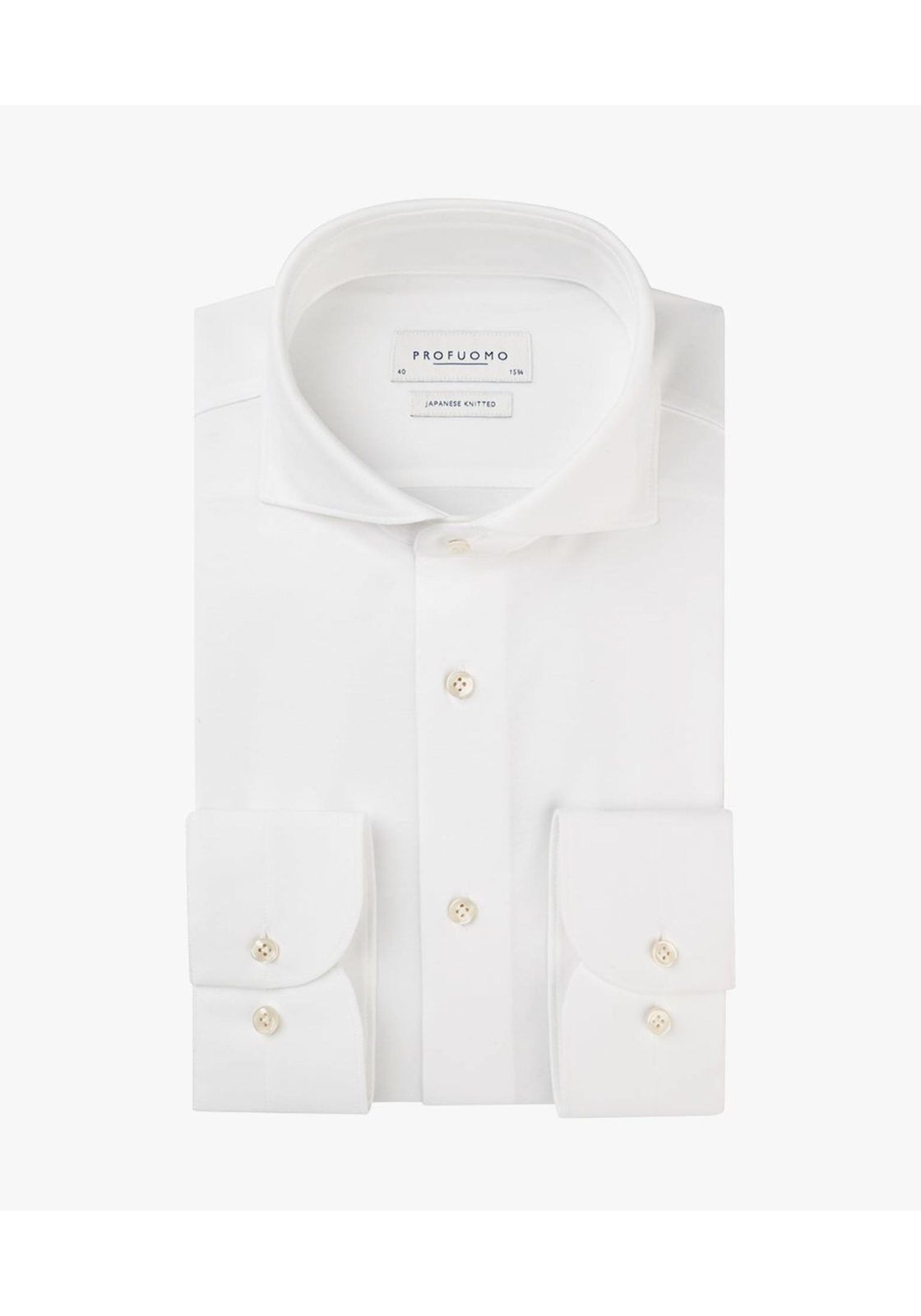 Profuomo slim fit heren overhemd, jersey, wit Profuomo slim fit heren overhemd, jersey, wit