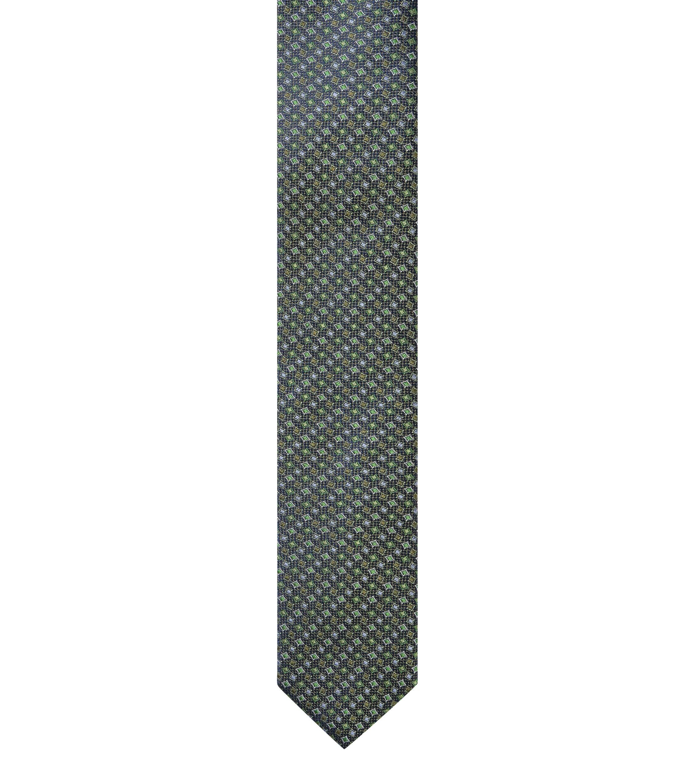 VENTI stropdas, donkerblauw, groen, grijs dessin