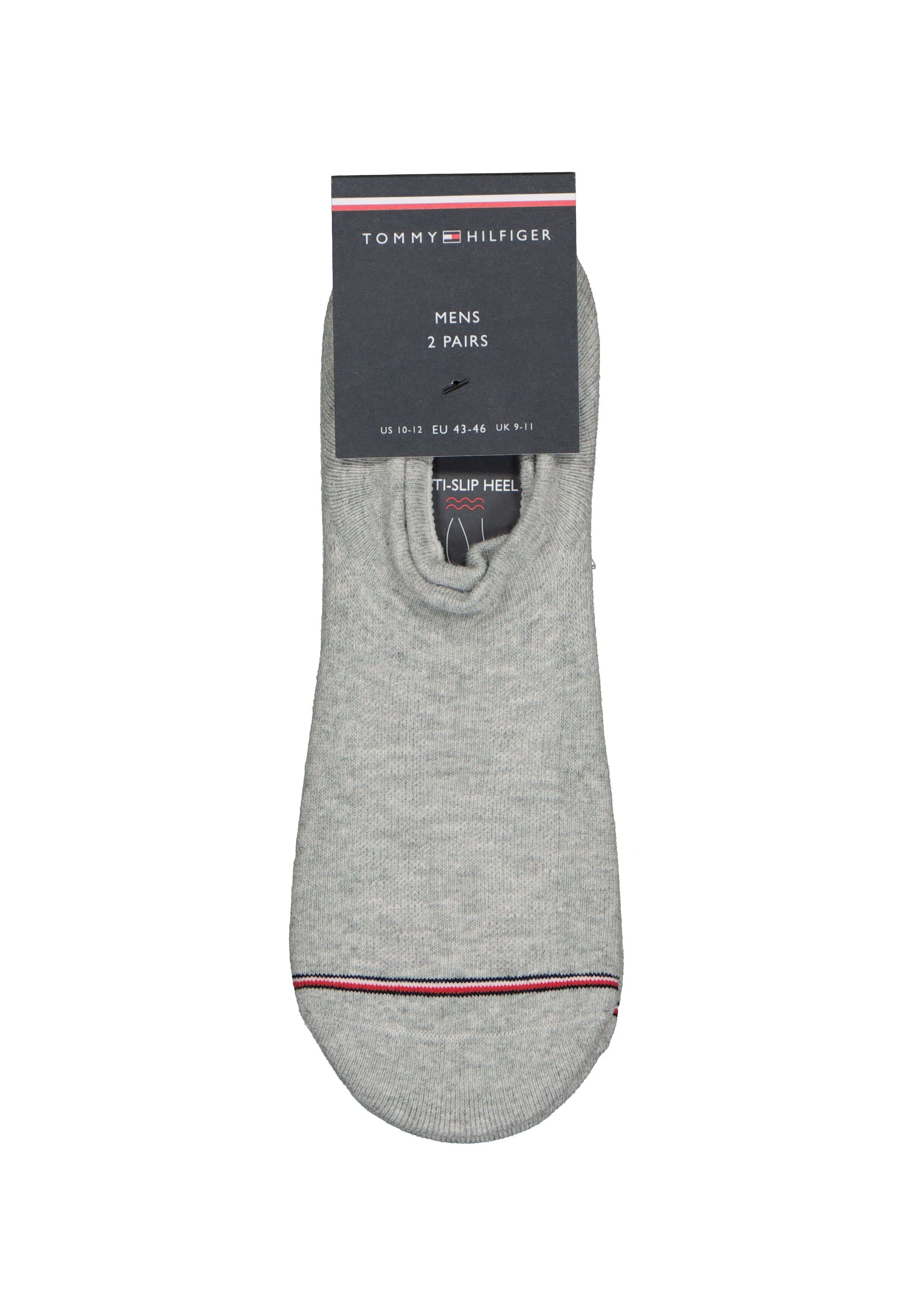 Tommy Hilfiger Iconic Sports Socks (2-pack), heren sneaker sportsokken katoen, onzichtbaar, grijs