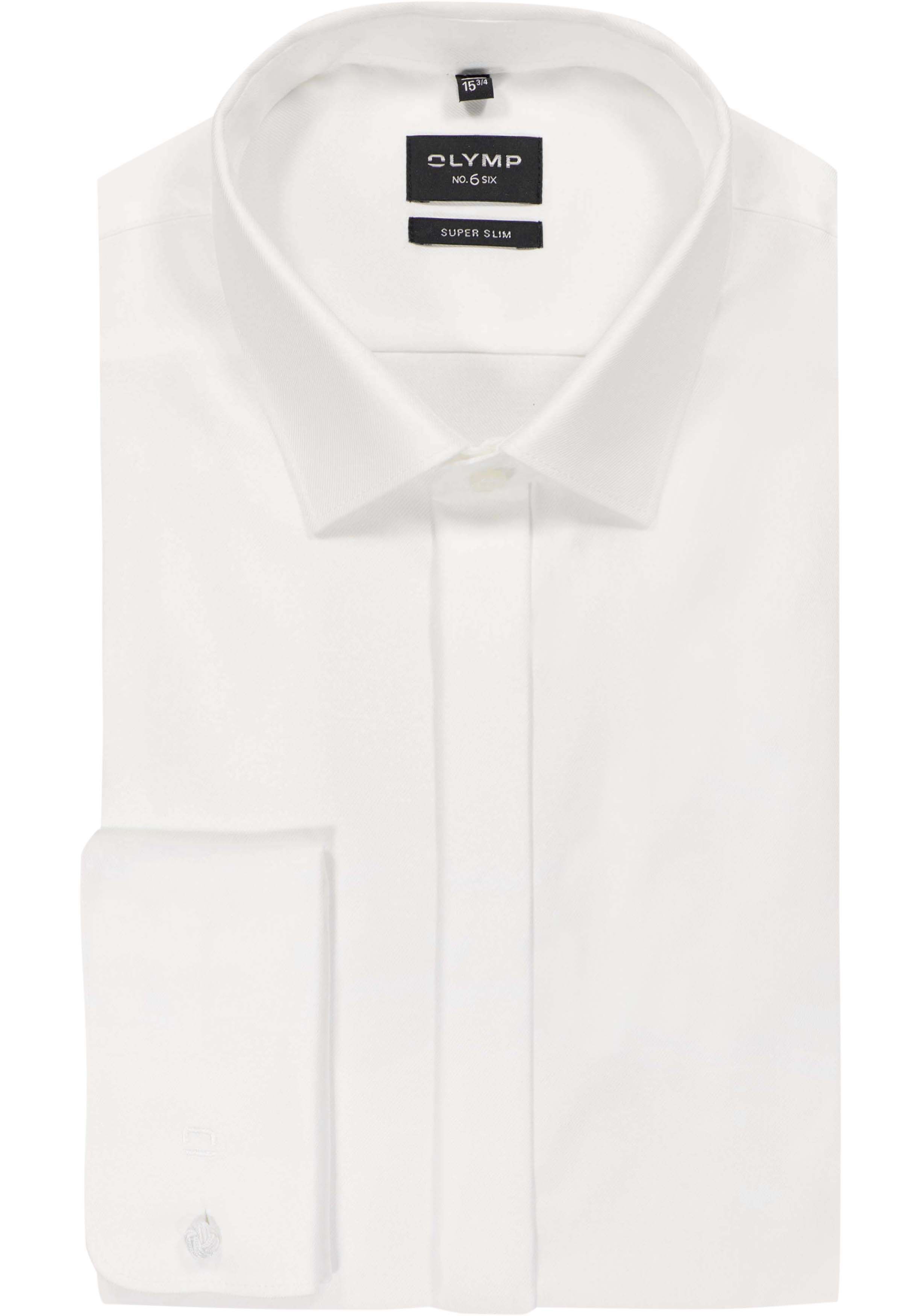 OLYMP No. 6 Six super slim fit overhemd, twill, lichtbeige
