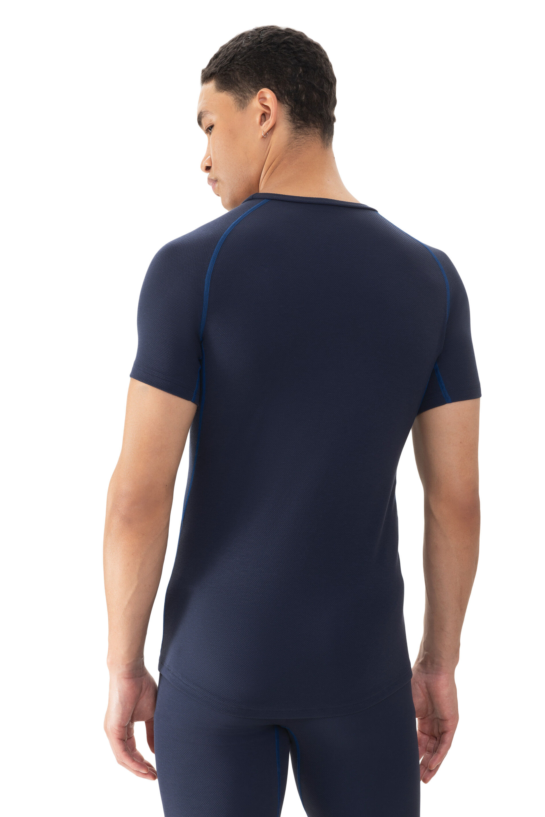 Mey heren crew-neck shirt High Performance, T-shirt met O-hals, donkerblauw