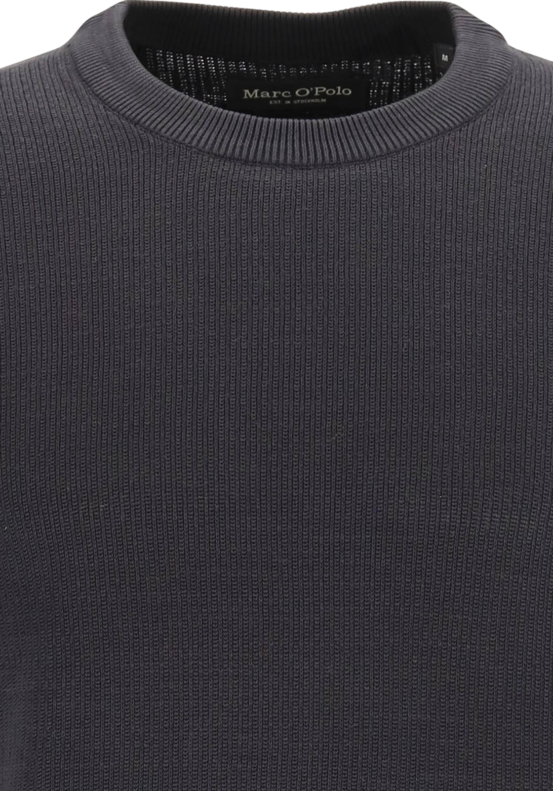 4-7325868277764-Marc_OPolo-MP_TR_zwart_328502360124990_detail_HR Marc O'Polo regular fit pullover, heren trui katoen met O-hals, zwart (middeldik)