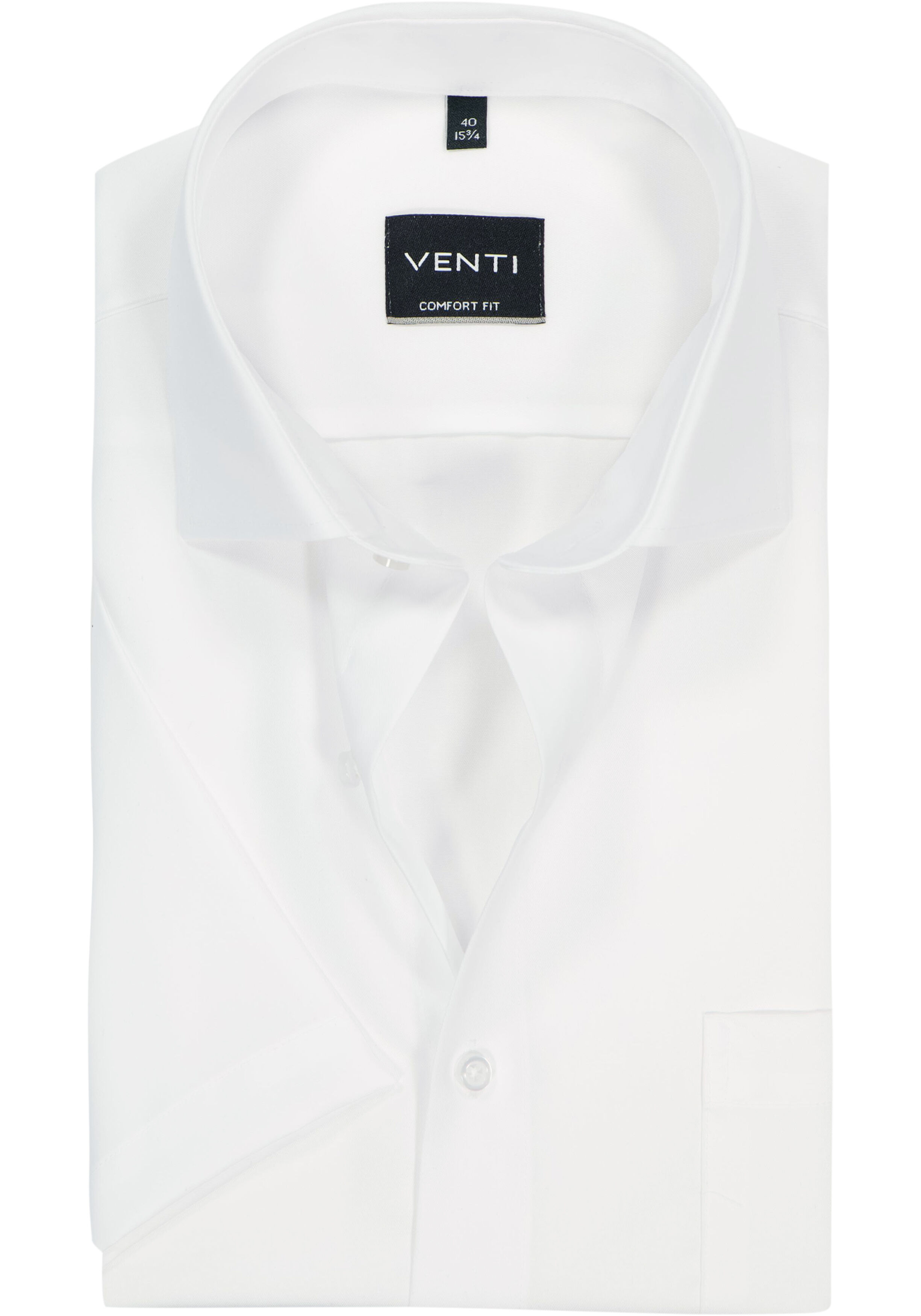 VENTI CASA MODA comfort fit overhemd, korte mouw, structuur, wit