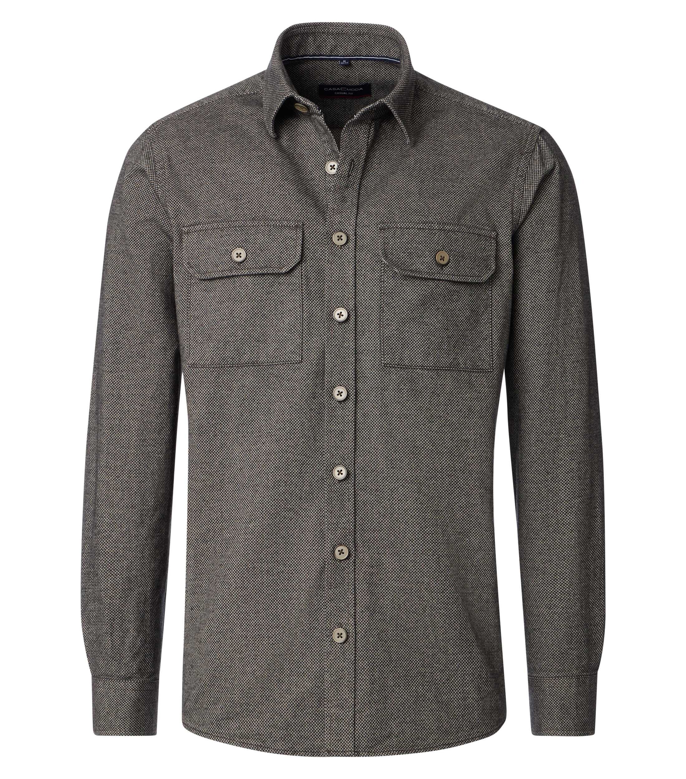 CASA MODA comfort fit overshirt, bruin, beige, blauw