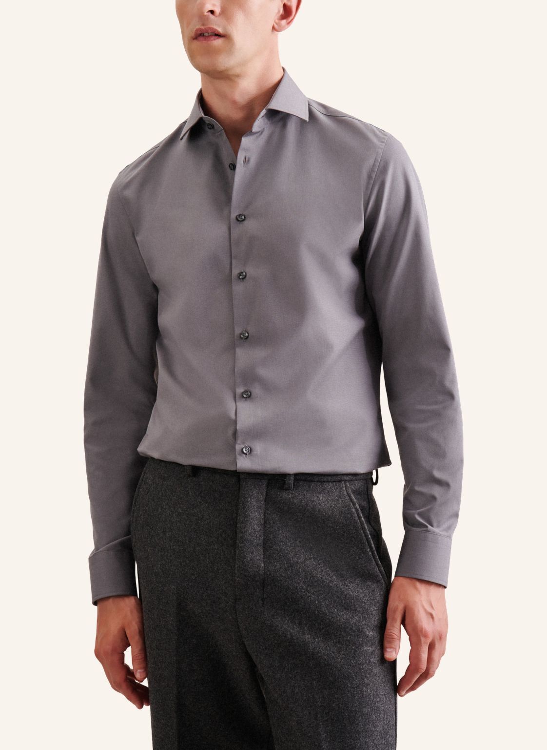 Seidensticker slim fit overhemd, popeline, grijs